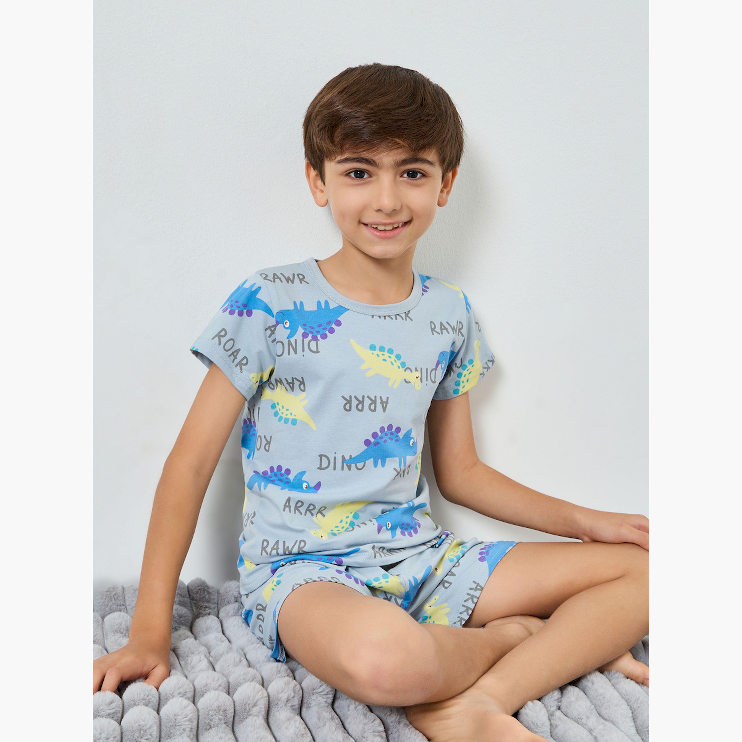 طقم بيجاما من شورت وتيشيرت بطبعات-boys-clothing-nightwear-image-3