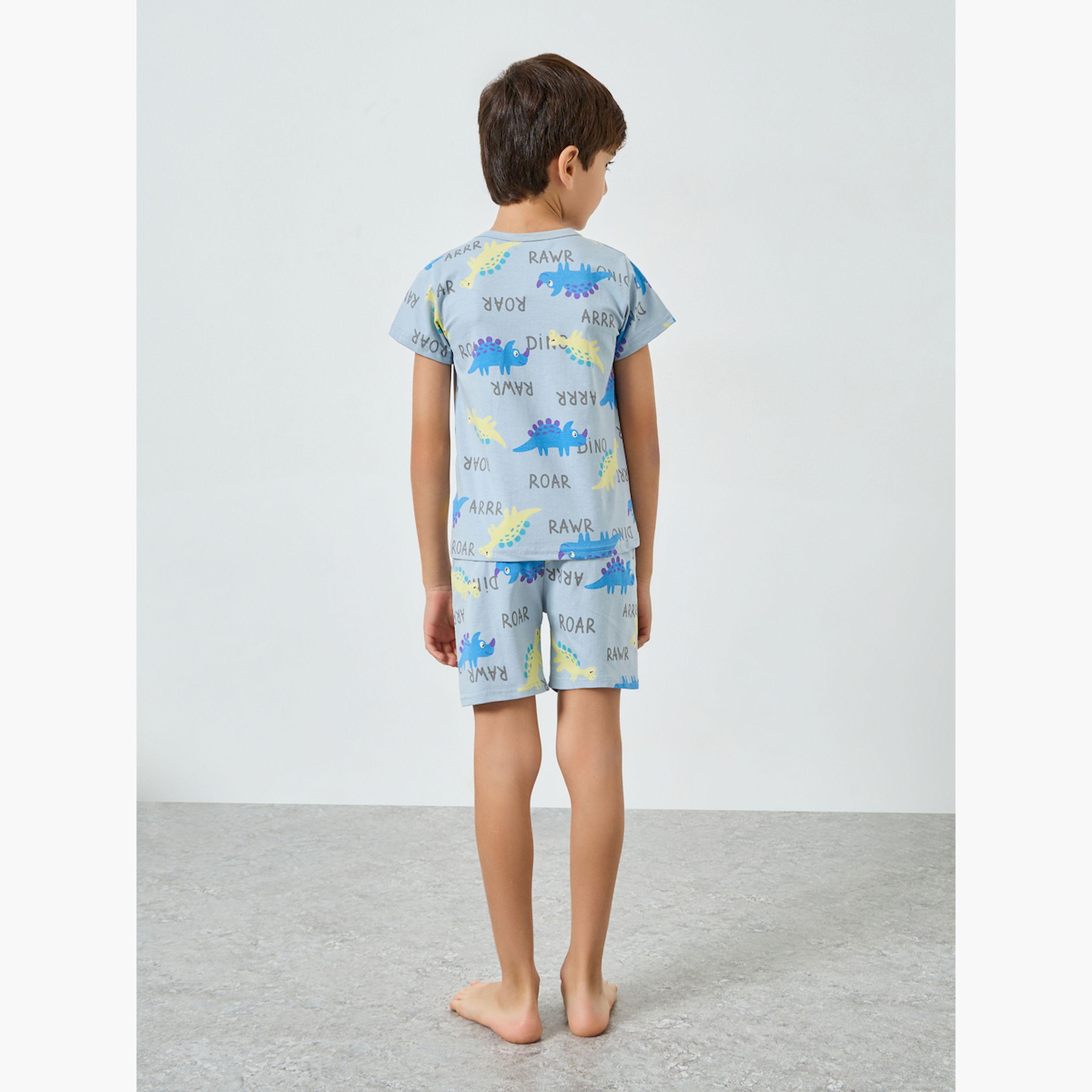 طقم بيجاما من شورت وتيشيرت بطبعات-boys-clothing-nightwear-image-4