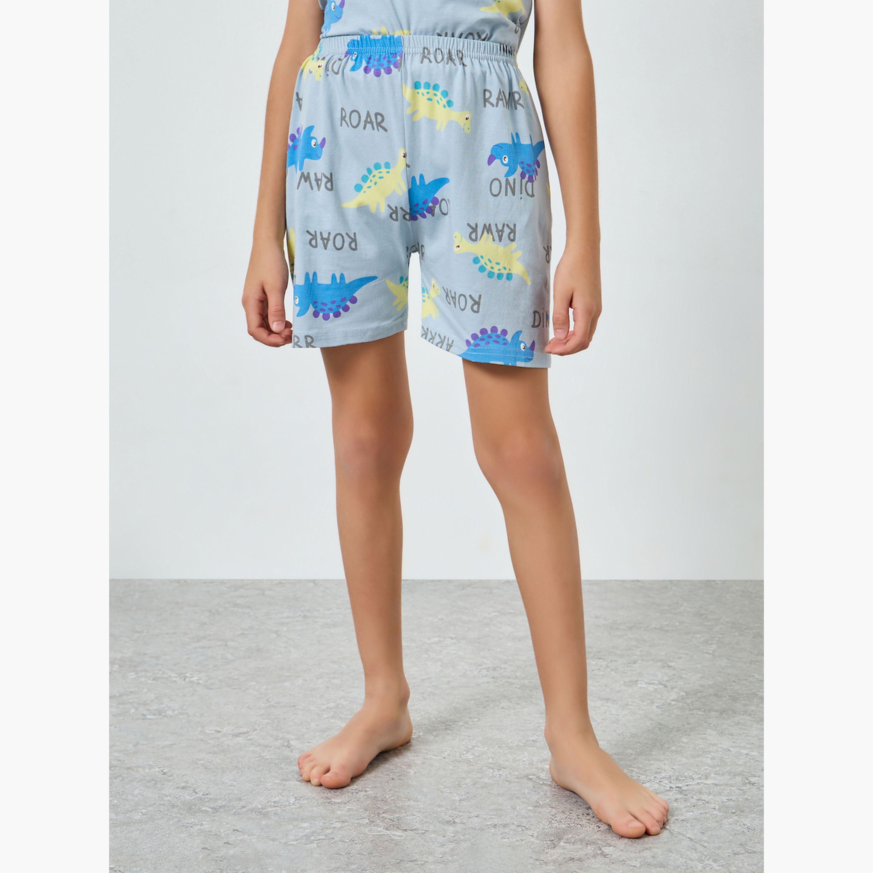 طقم بيجاما من شورت وتيشيرت بطبعات-boys-clothing-nightwear-image-5