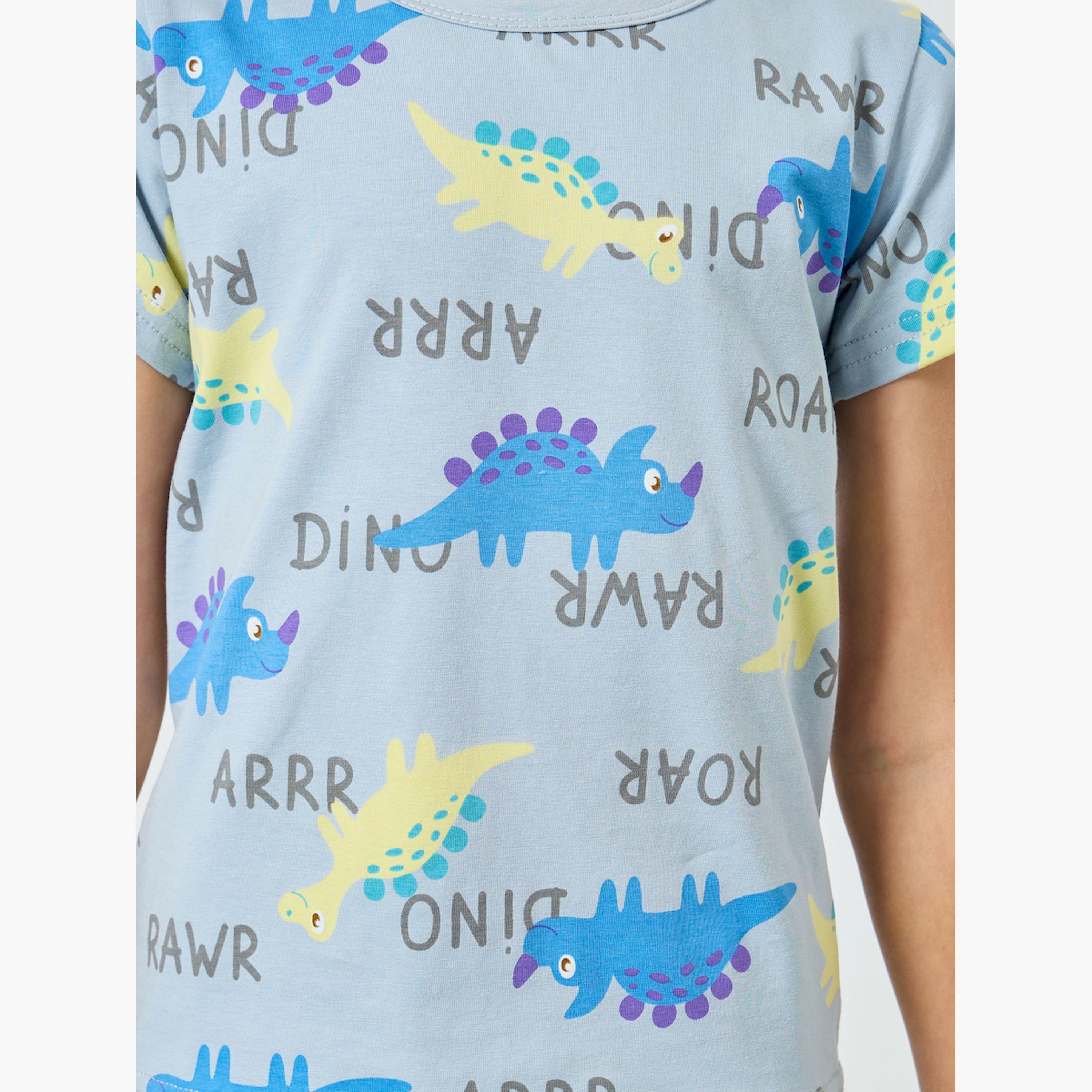 طقم بيجاما من شورت وتيشيرت بطبعات-boys-clothing-nightwear-image-6