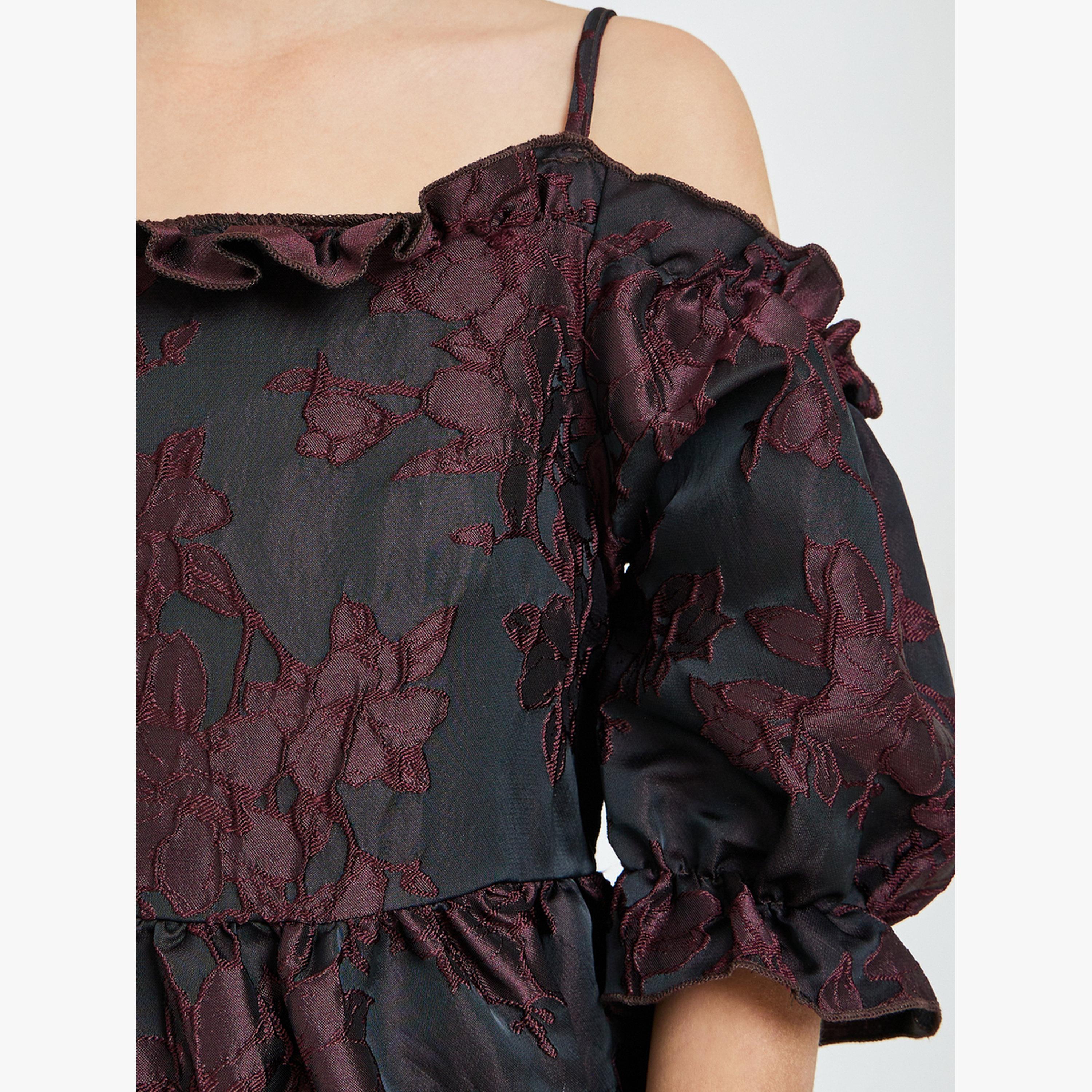 فستان بأكتاف مكشوفة وتفاصيل كشكش-girls-clothing-dressesandjumpsuits-image-4