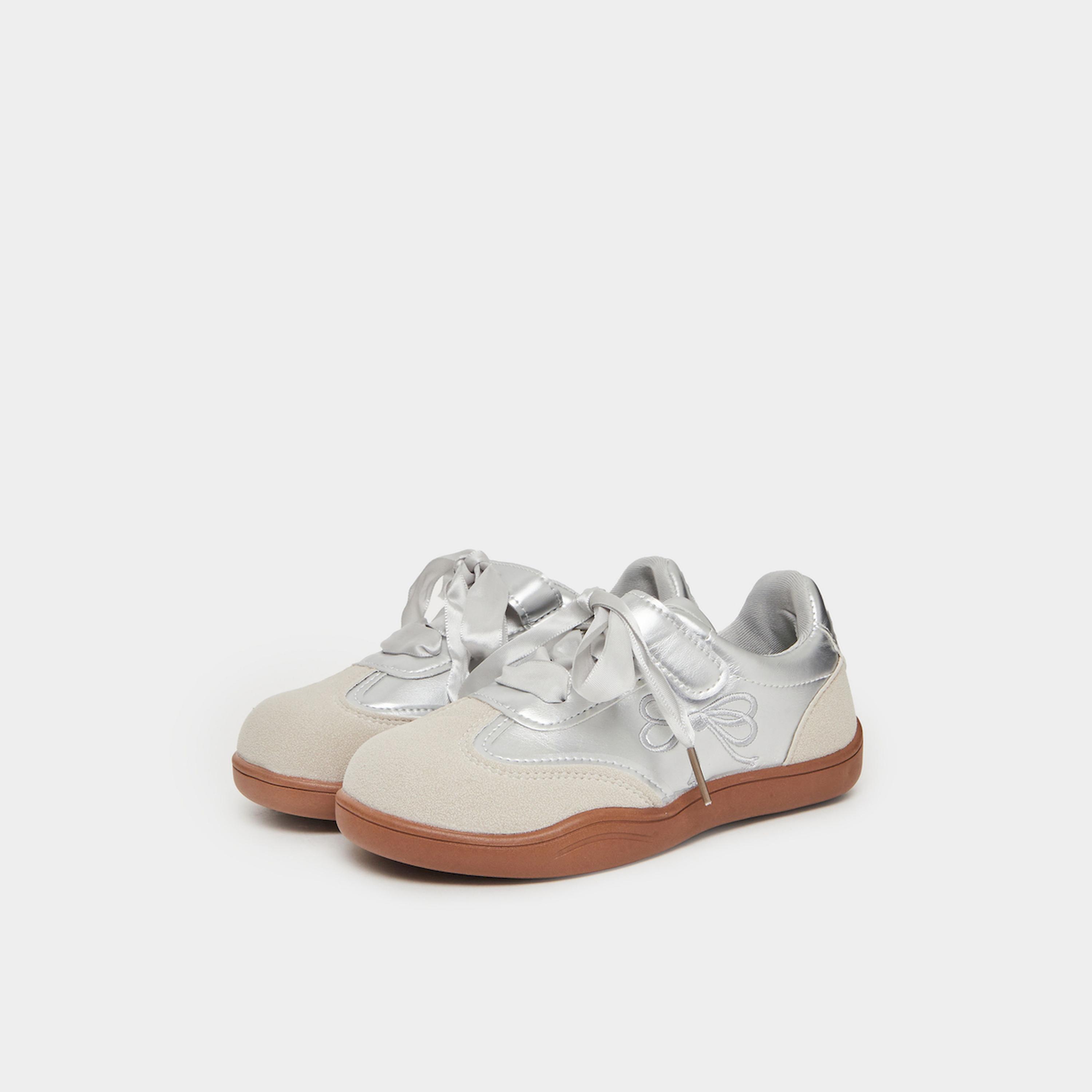 Styli Girls Bow Detail Lace Up Sneakers-girls-shoes-sneakers-image-1