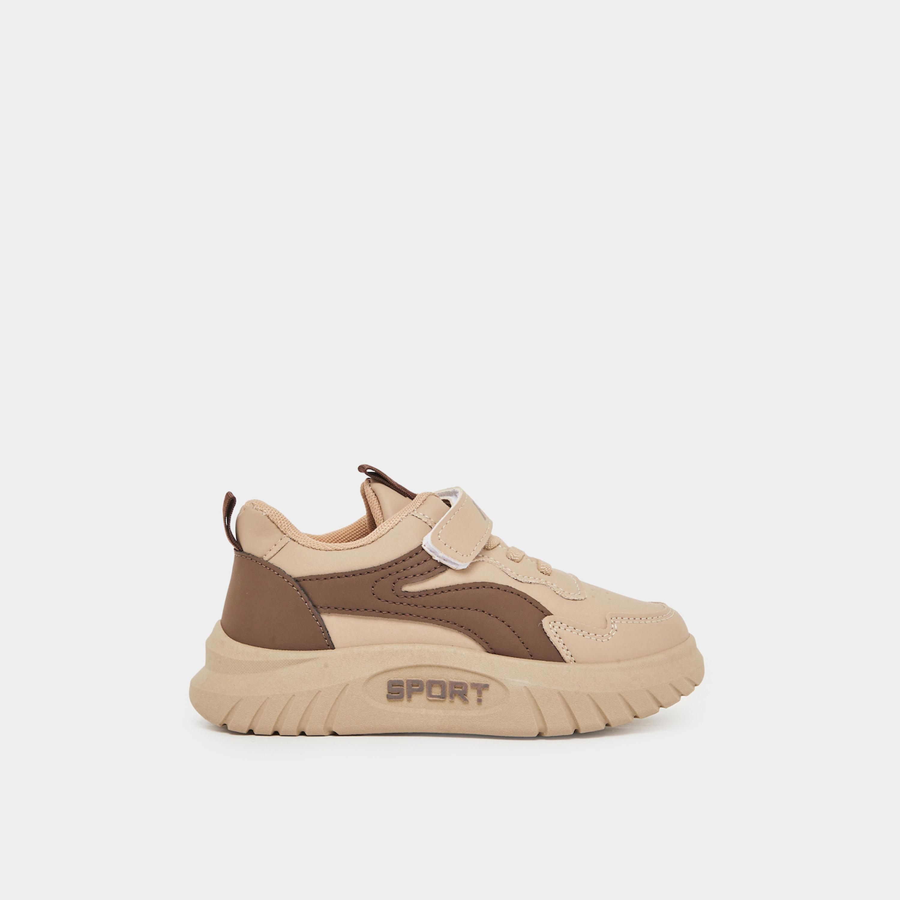 Styli Kids Brown Hook and Loop Sneakers-boys-shoes-sneakers-image-2