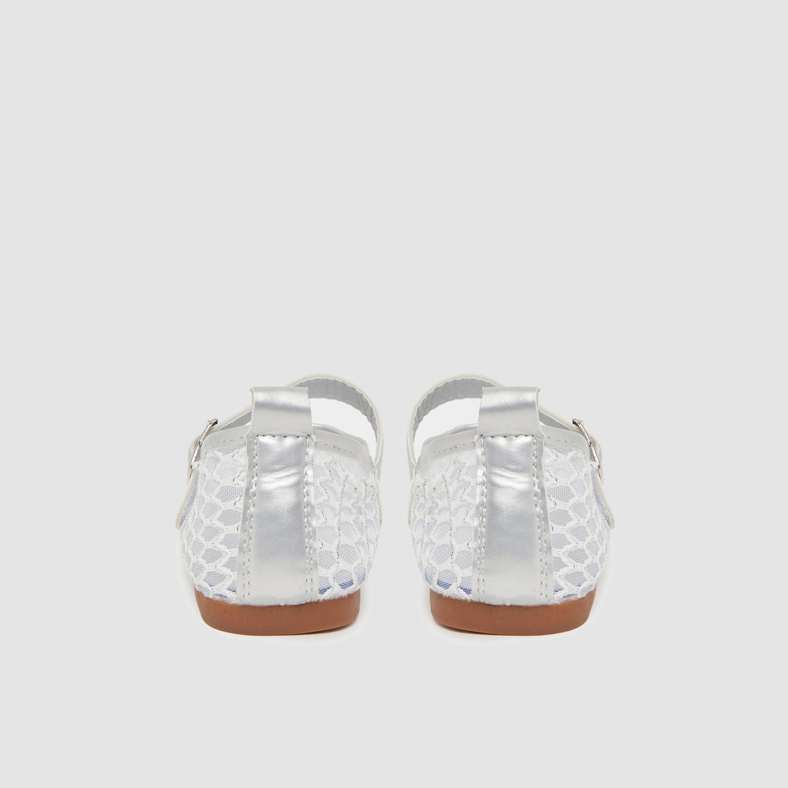 ستايلي - حذاء باليه فضي شبكي للبنات-girls-shoes-ballerinas-image-4