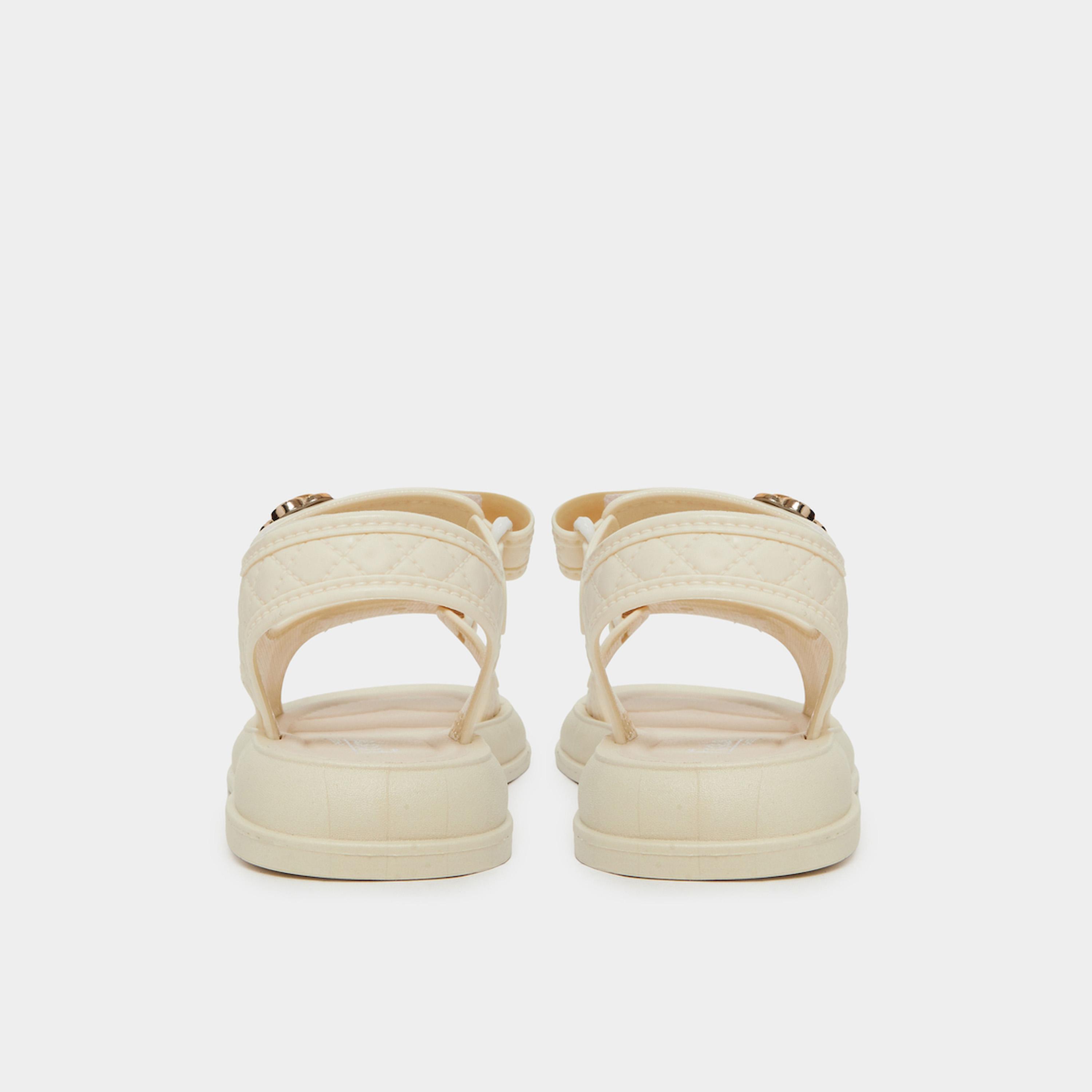 صندل بيج مبطن بتفاصيل زهور-girls-shoes-sandals-image-5