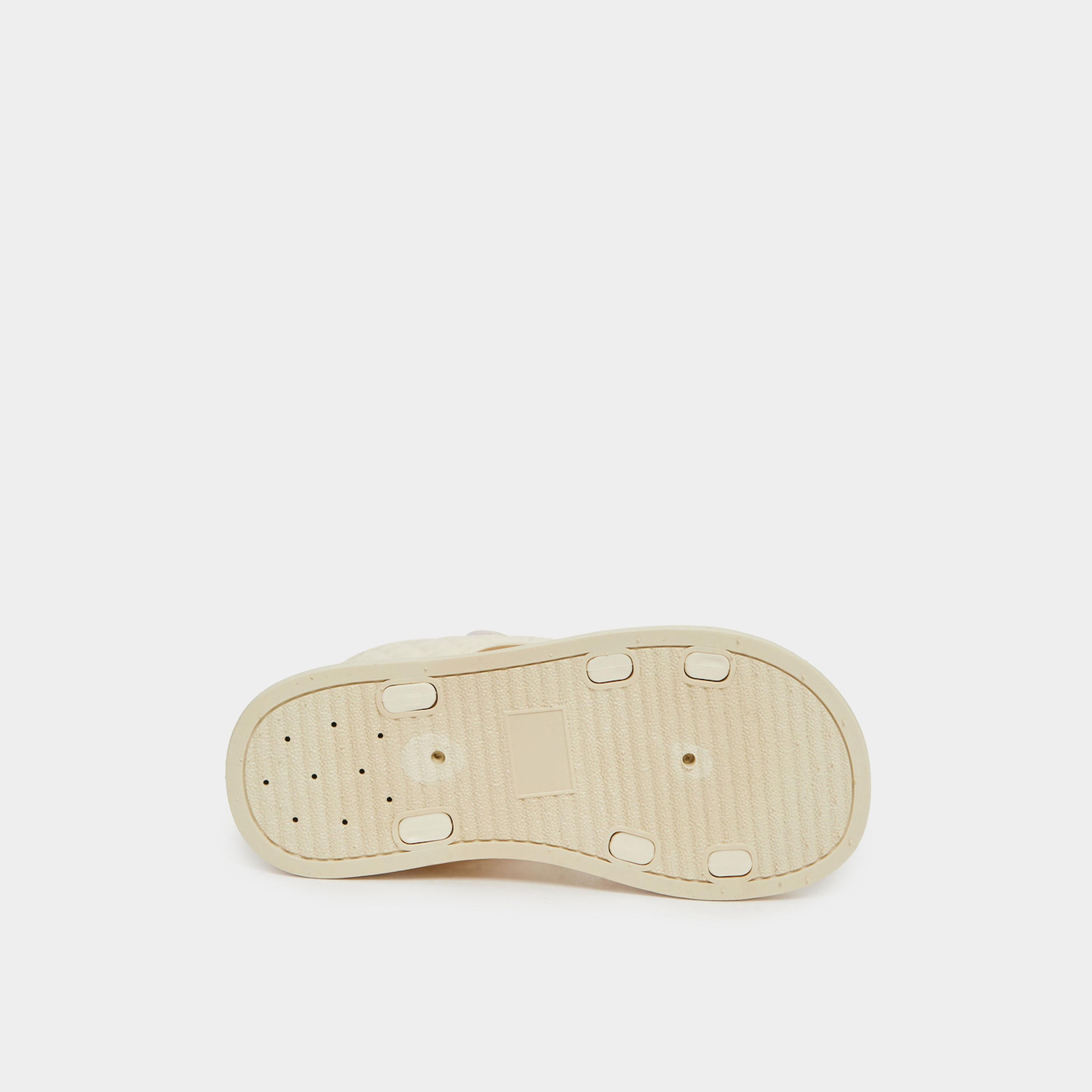 Styli Beige Quilted Sandals with Flower Detail-girls-shoes-sandals-image-6