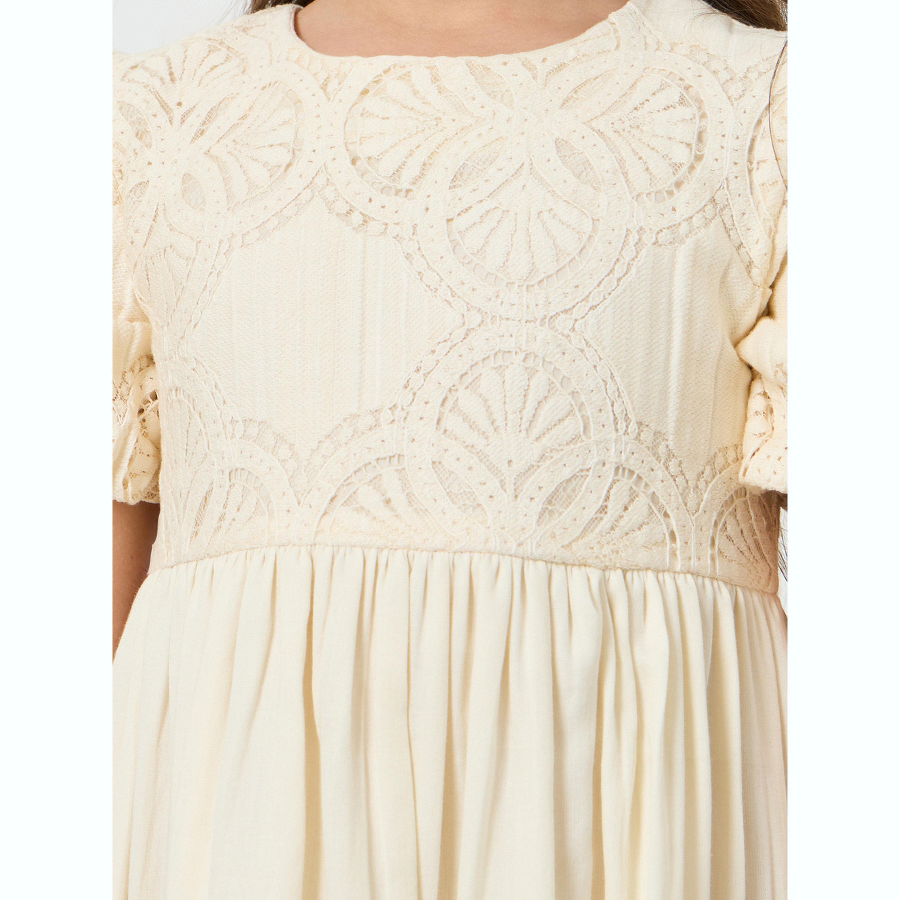 فستان دانتيل متعدد الطبقات بناتي بأكمام منفوخة-girls-clothing-dressesandjumpsuits-image-4