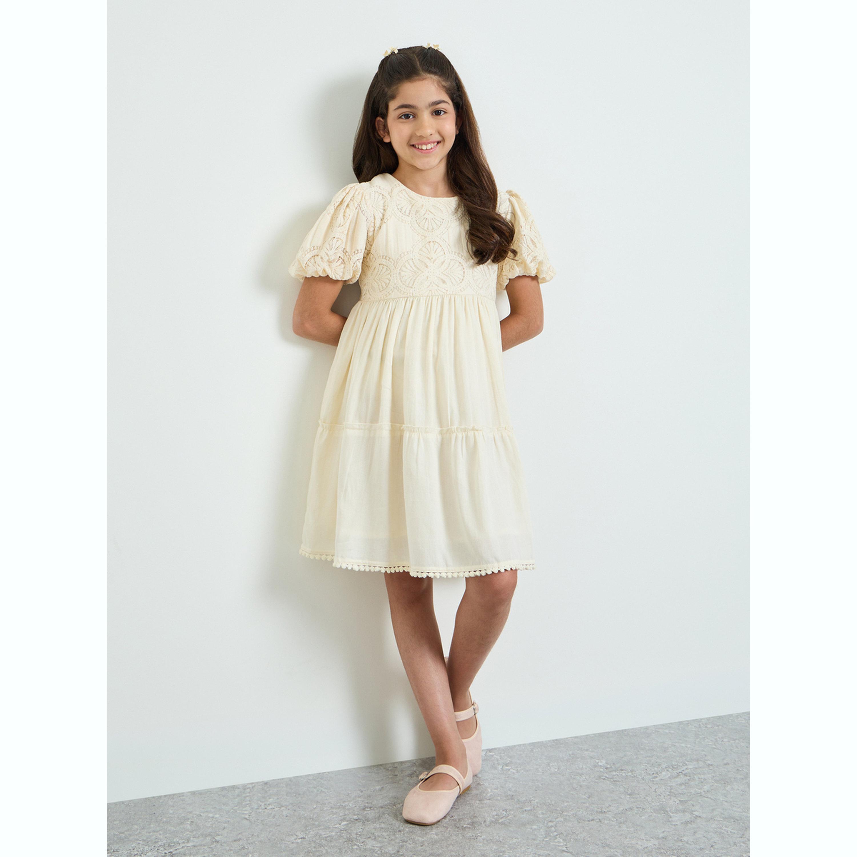 Styli Teen Girls Lace Insert A-Line Dress-girls-clothing-dressesandjumpsuits-image-2