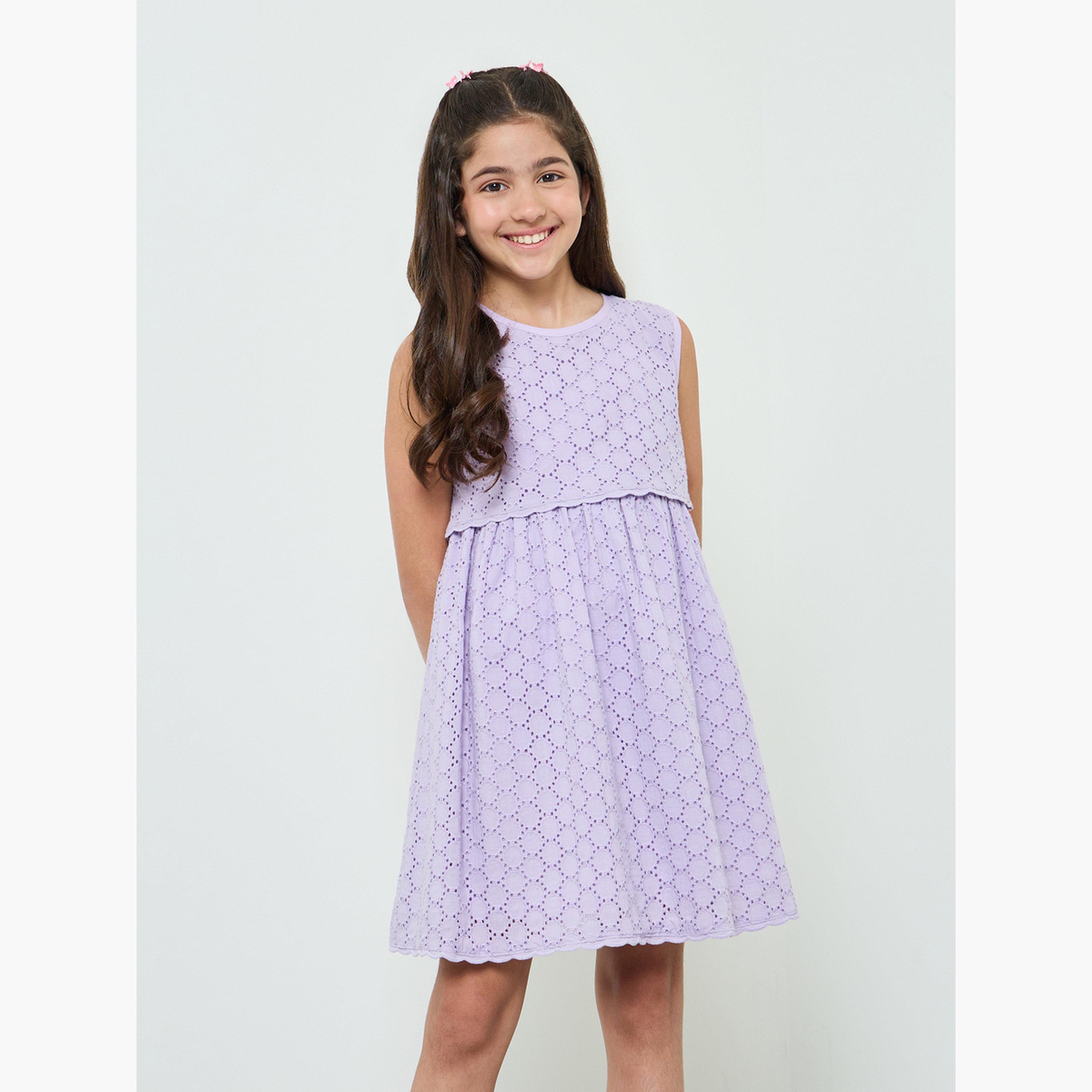 فستان وبطول الركبة بحافة واسعة للبنات-girls-clothing-bottoms-skirts-image-1