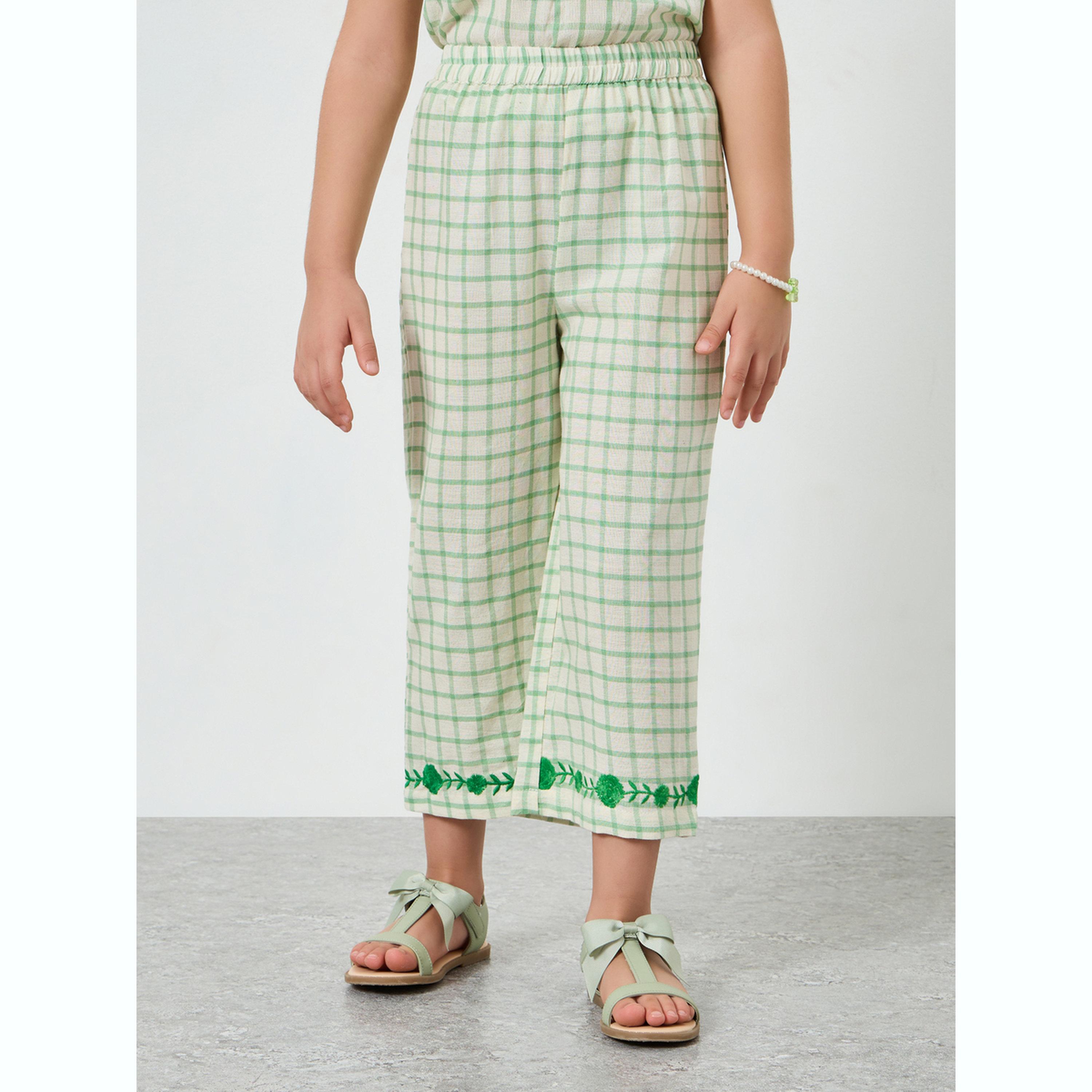 مجموعة للبنات من بنطال وبلوزة بنمط مربعات-girls-clothing-setsandcoords-image-4
