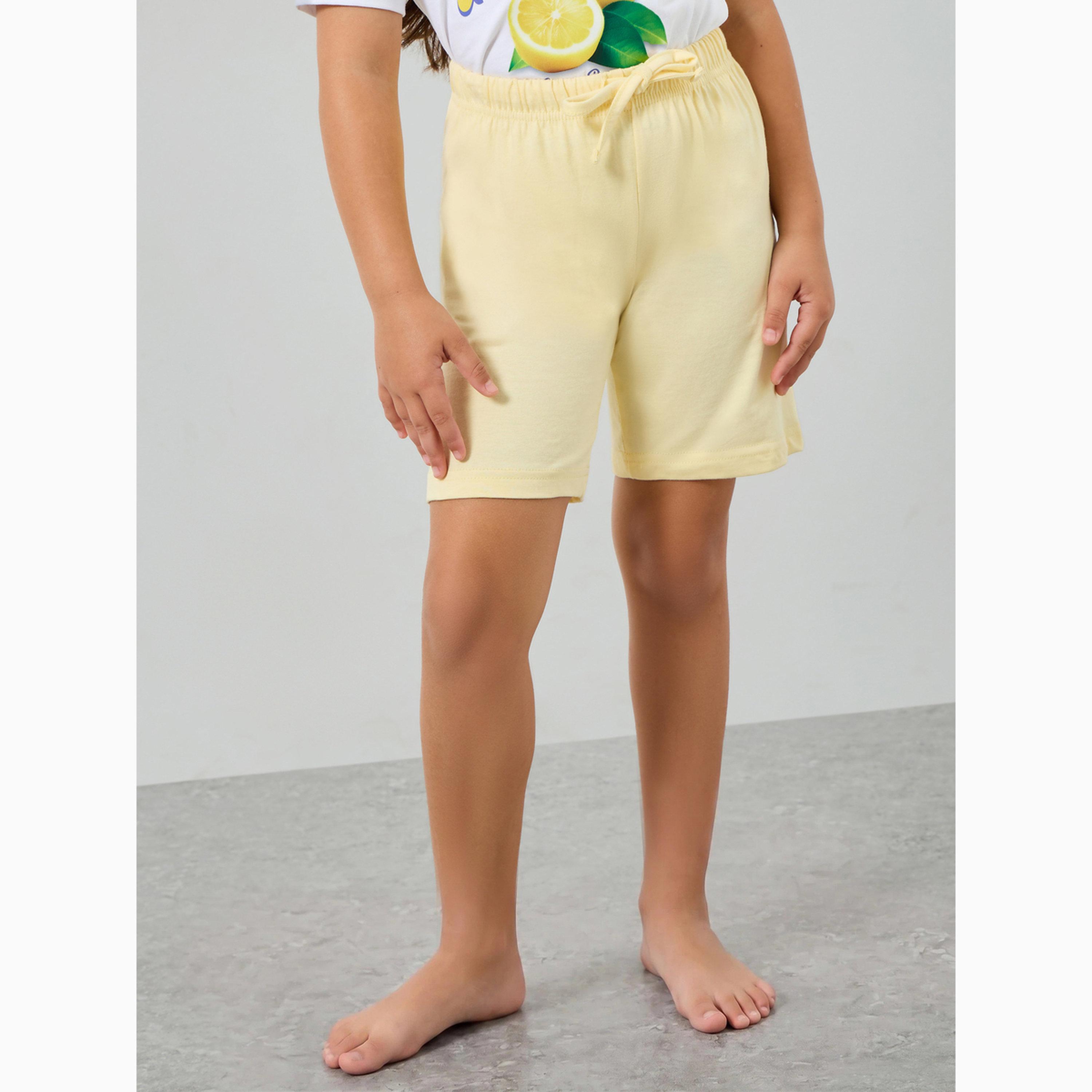 Styli Girls Graphic Print T-Shirt and Shorts Set-girls-clothing-nightwear-image-4