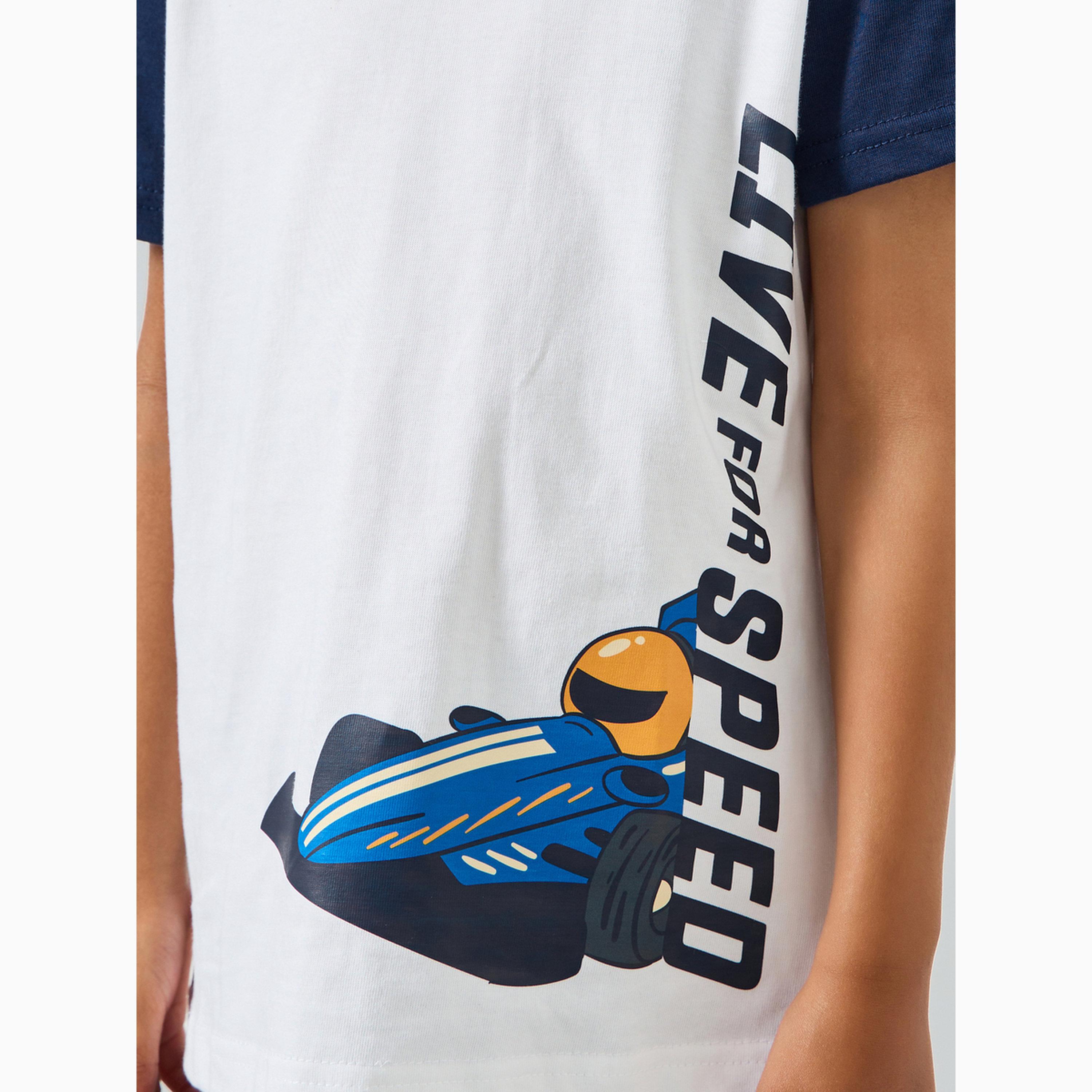 مجموعة من تيشيرت وشورت قطن بطبعات سيارات سباق للأولاد-boys-clothing-nightwear-image-3