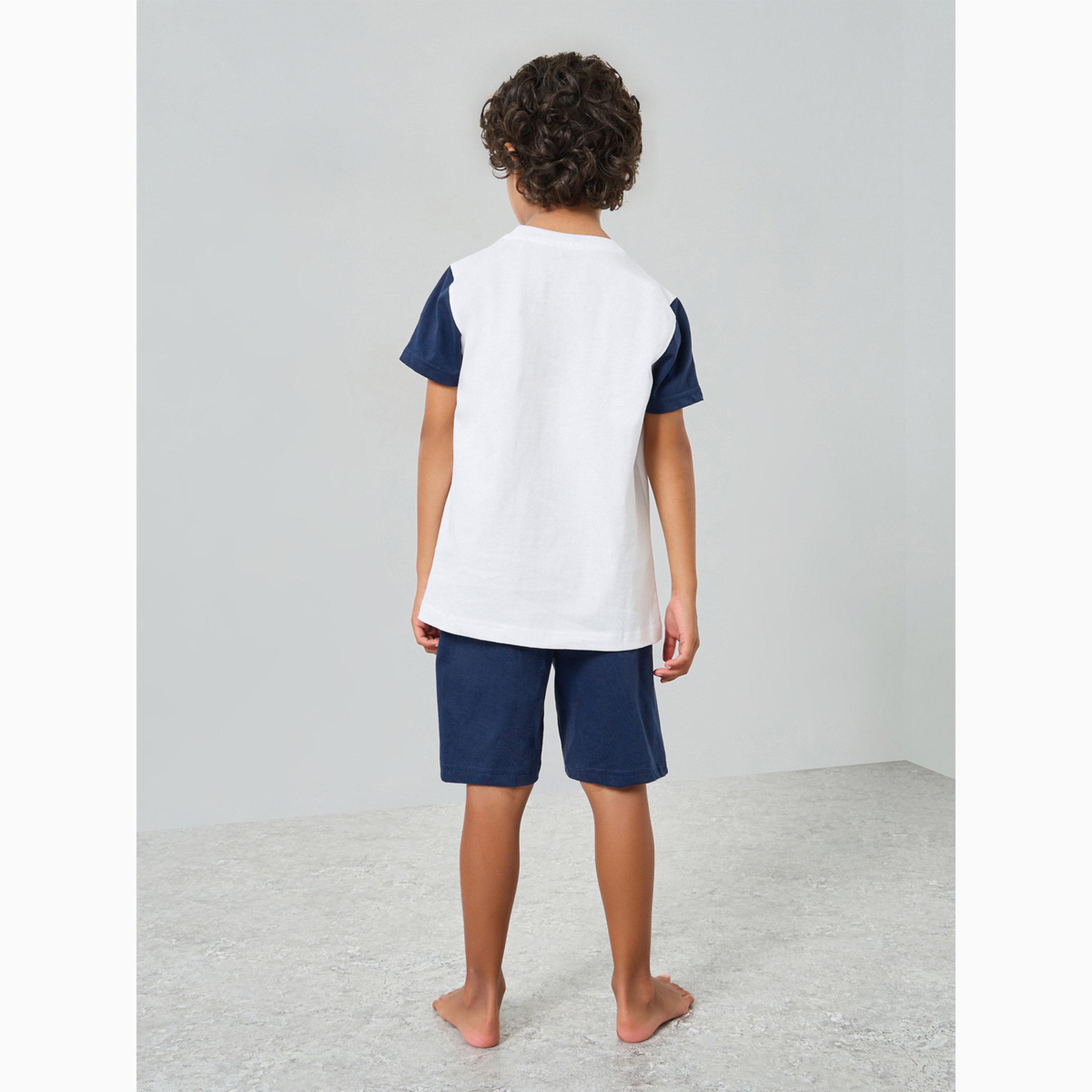 مجموعة من تيشيرت وشورت قطن بطبعات سيارات سباق للأولاد-boys-clothing-nightwear-image-4
