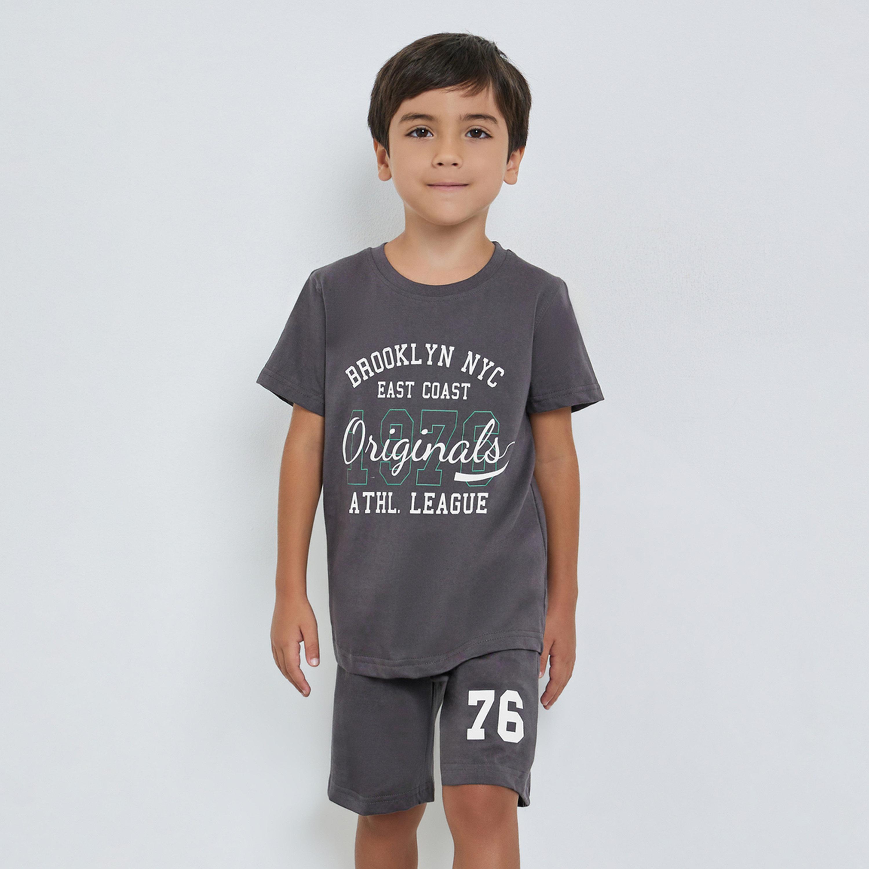 Styli Boys Printed T-Shirt and Shorts Set-boys-clothing-nightwear-image-1