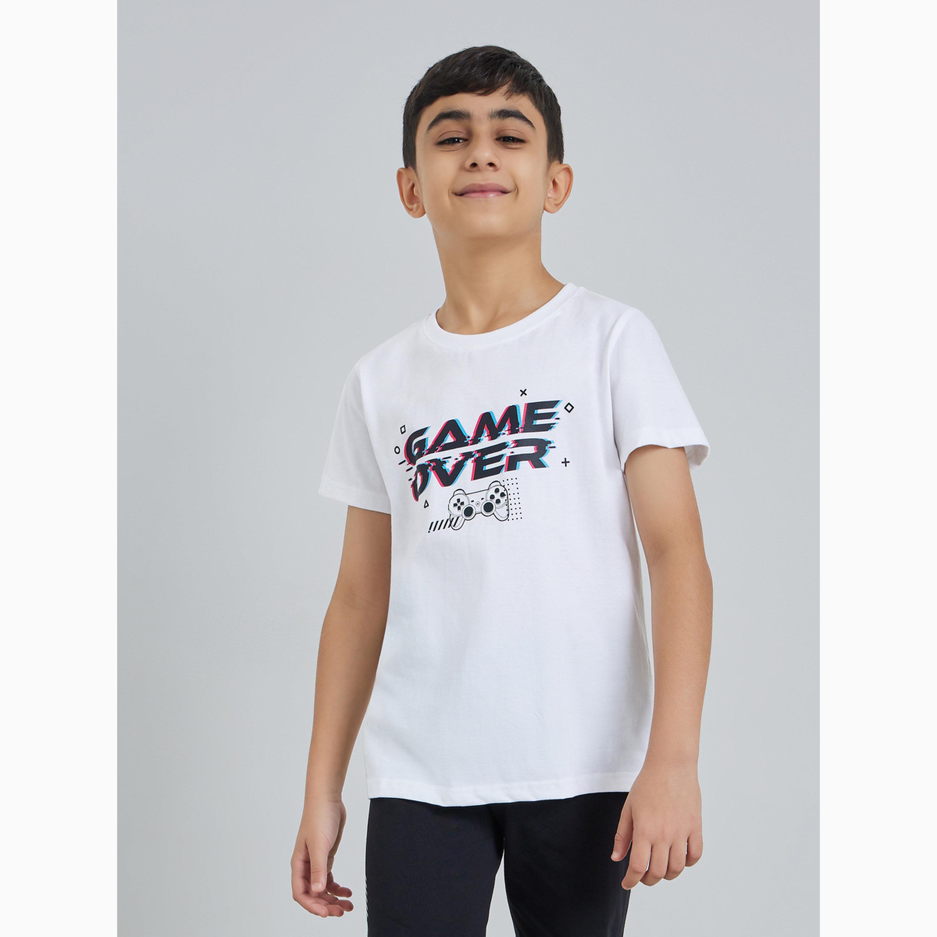مجموعة من شورت وتيشيرت بطبعة بأكمام قصيرة للأولاد-boys-clothing-nightwear-image-3