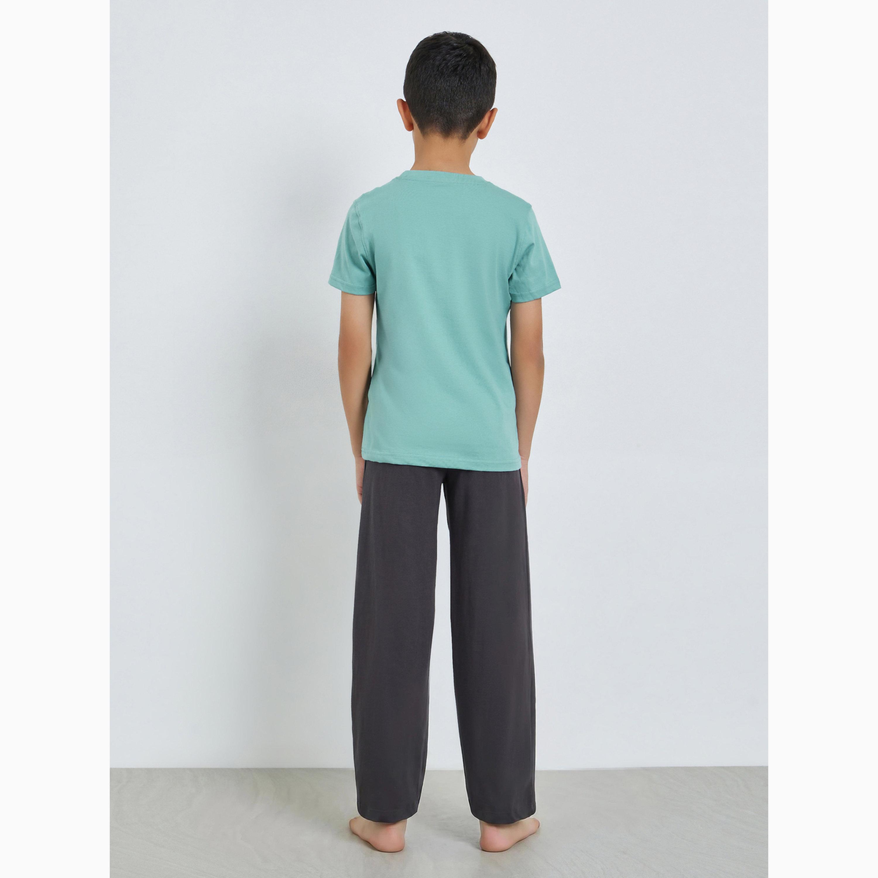 مجموعة من جوغر وتيشيرت مطبوع للأولاد المراهقين-boys-clothing-nightwear-image-6