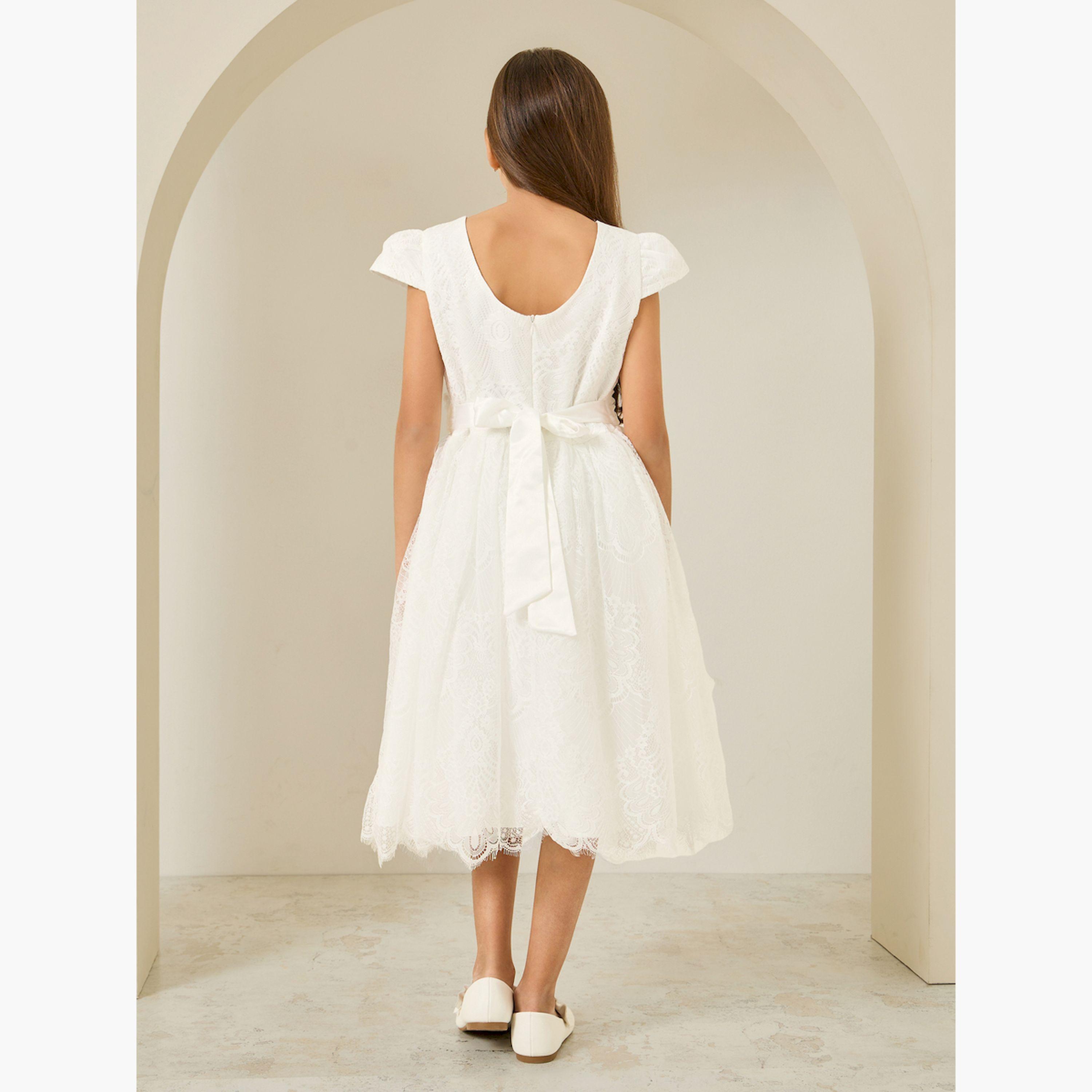 فستان بتفاصيل دانتيل وأكمام قصيرة-girls-clothing-dressesandjumpsuits-image-3