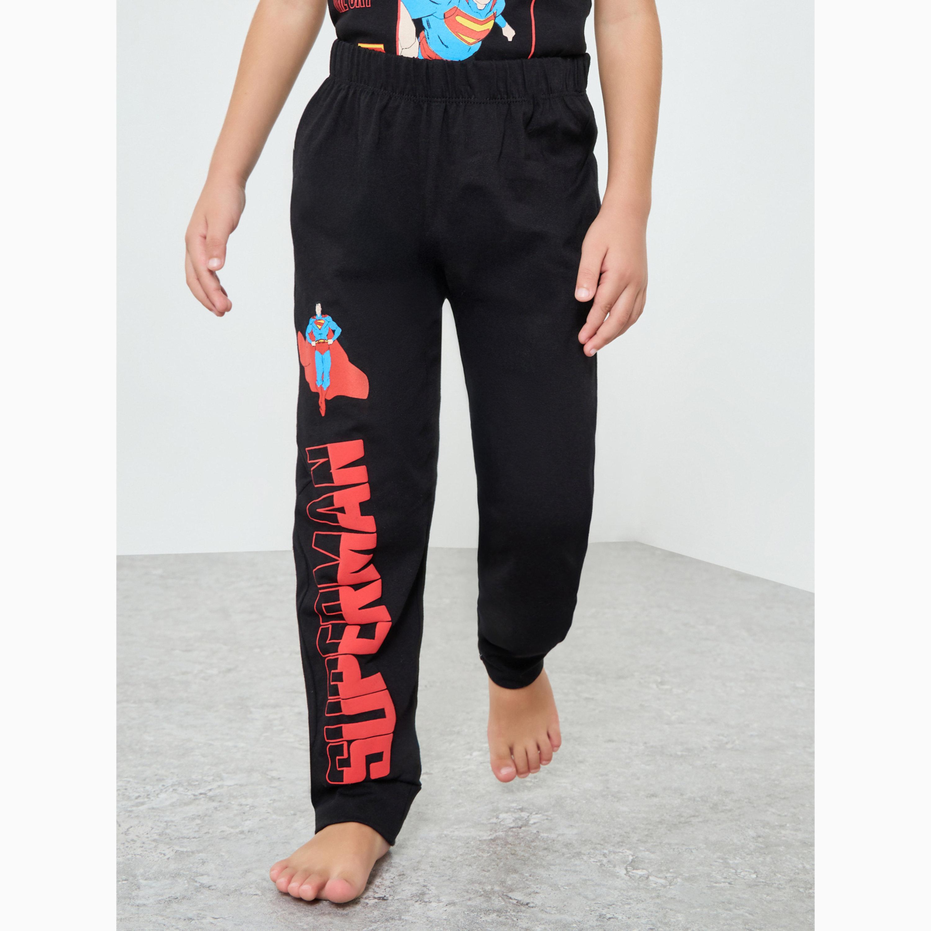 Styli Boys Black Superman Cotton T-Shirt and Pants Set-boys-clothing-setsandcoords-image-5