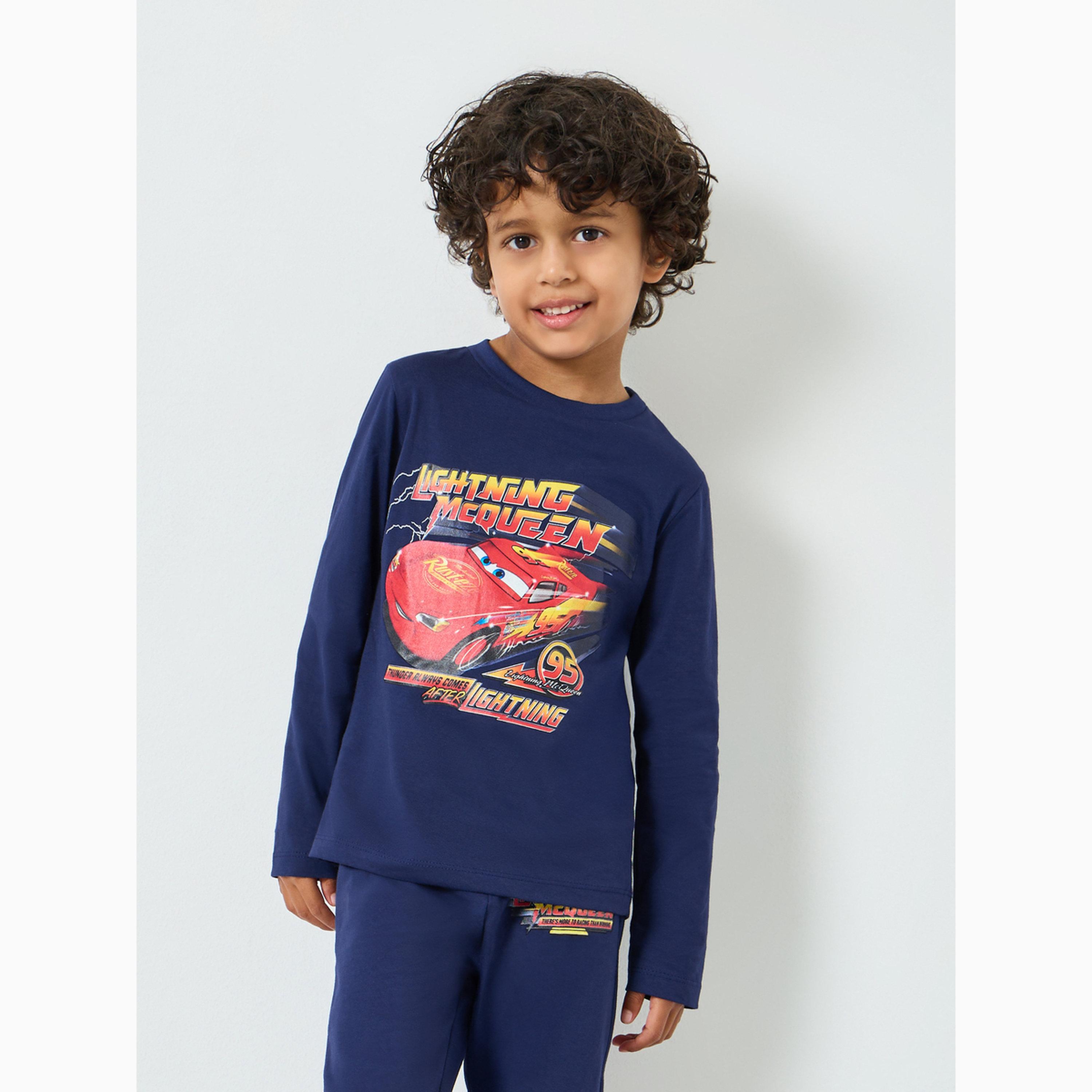 Styli Boys Cars Print Cotton T-Shirt and Pants Set-boys-clothing-setsandcoords-image-2