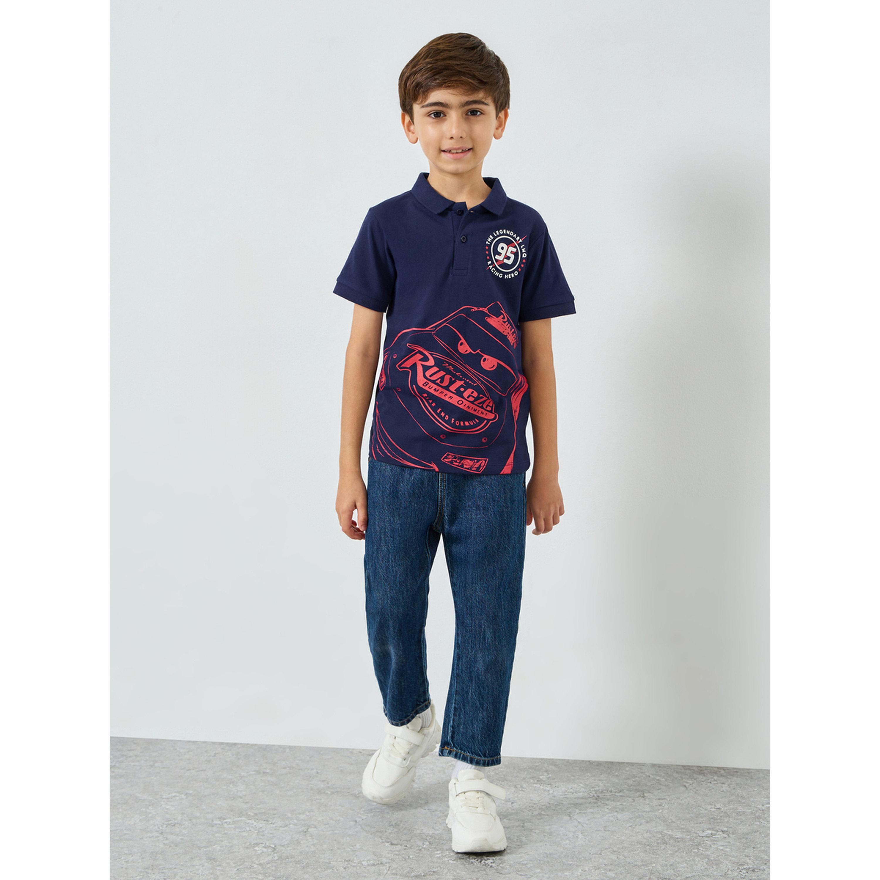 Styli Boys Navy Blue Cars Graphic Polo T-Shirt-boys-clothing-tshirtsandpolos-image-2