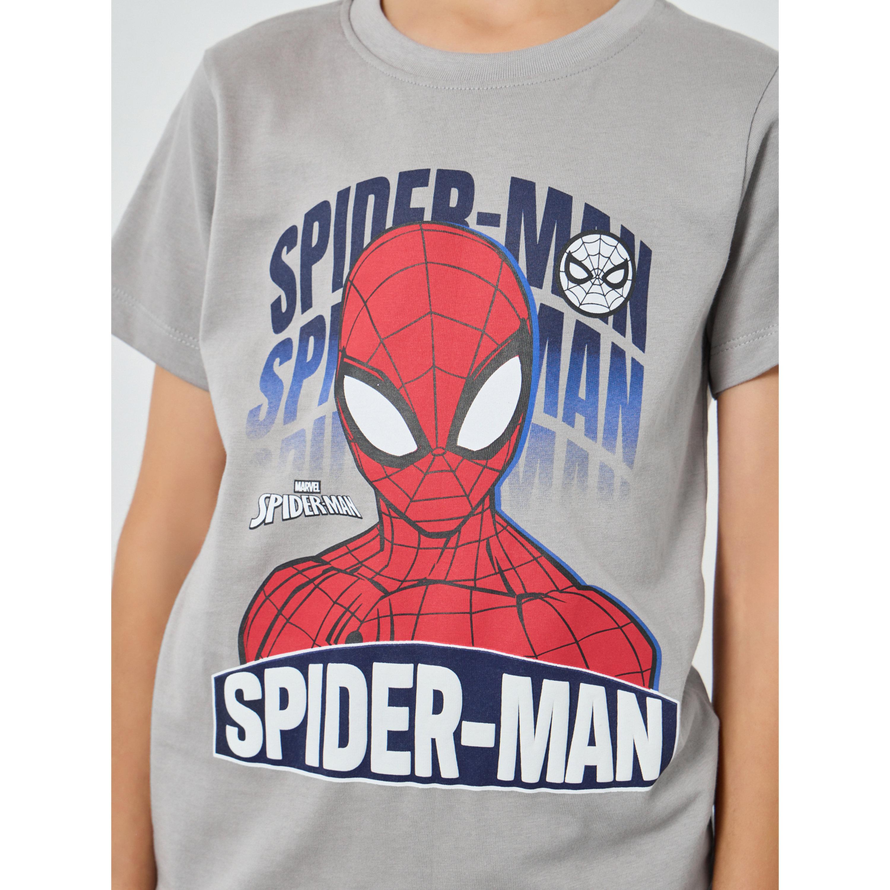 Styli Boys Grey Spider-Man Cotton T-Shirt-boys-clothing-tshirtsandpolos-image-4