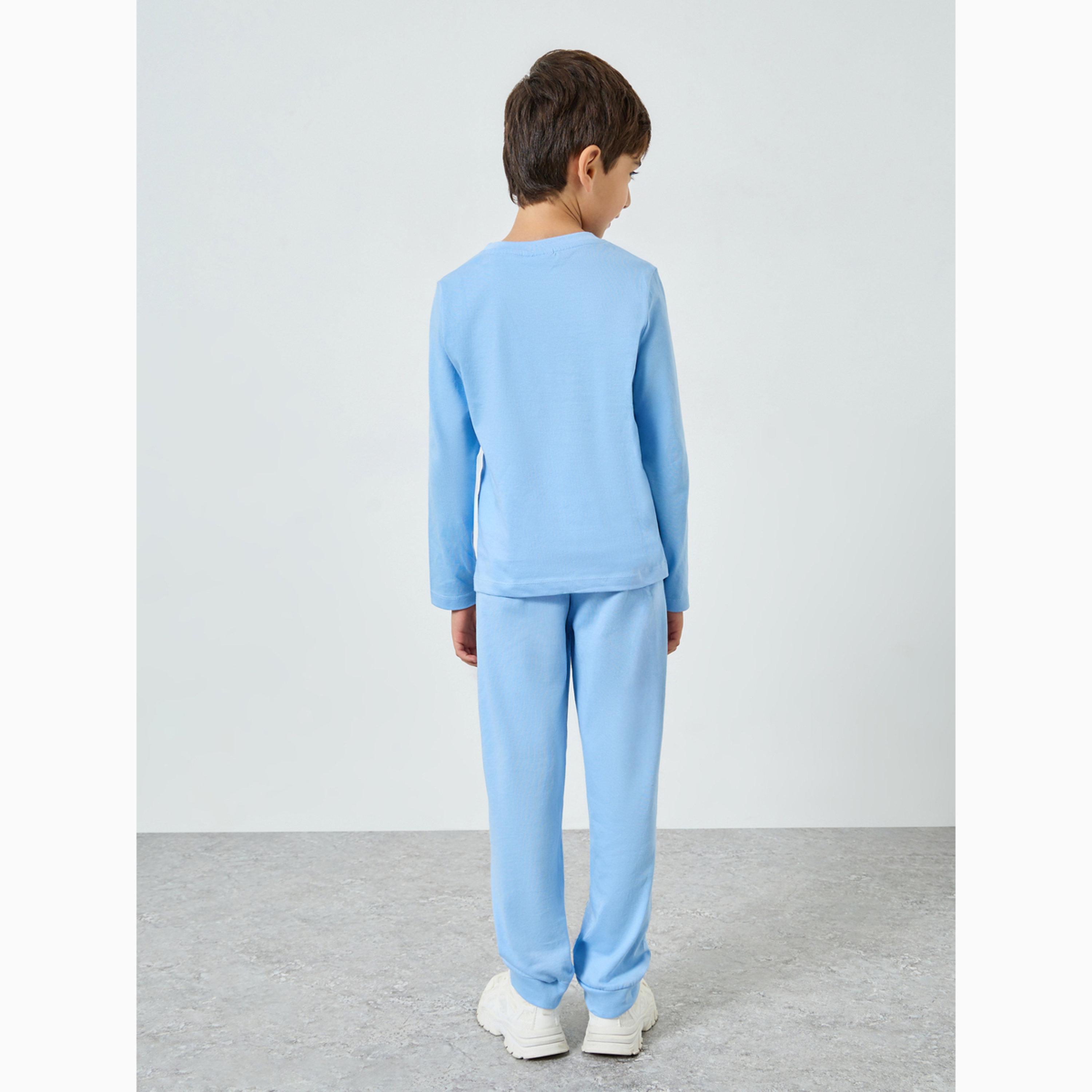 Styli Boys Blue Mickey Mouse Cotton T-Shirt and Pants Set-boys-clothing-setsandcoords-image-5