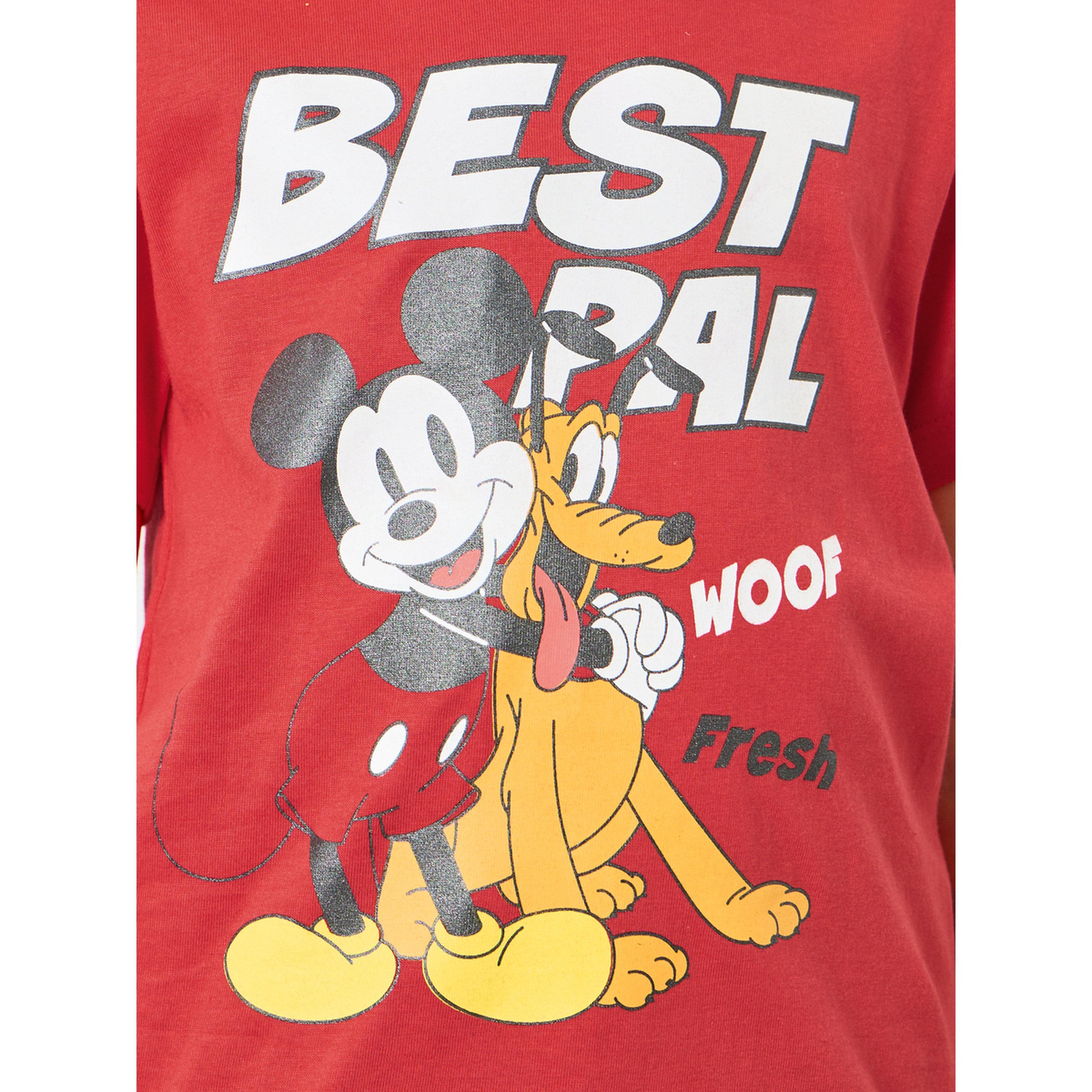 Styli Boys Red Mickey Mouse Graphic T-Shirt-boys-clothing-tshirtsandpolos-image-4