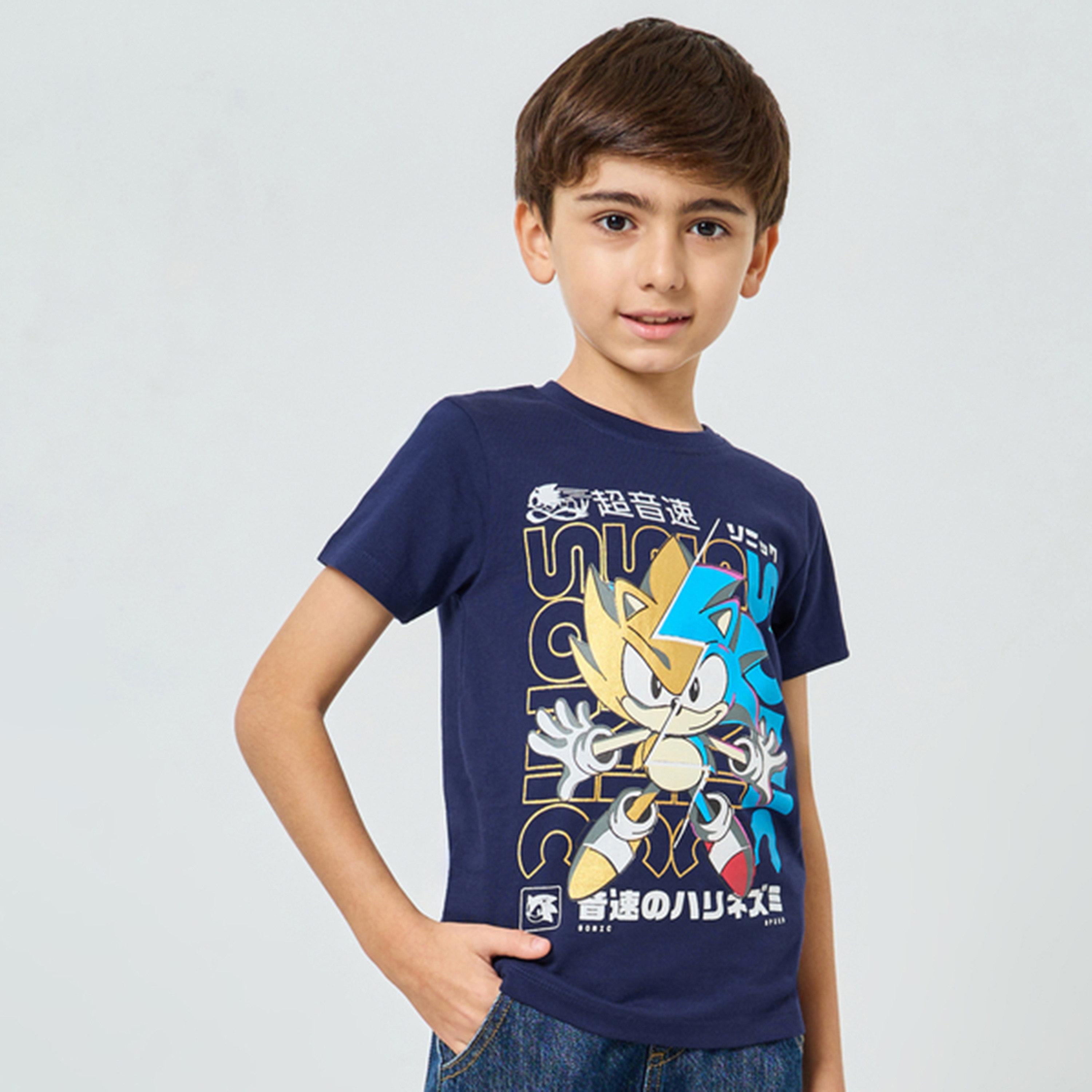تيشيرت قطن بطبعة جرافيك وأكمام قصيرة-boys-clothing-tshirtsandpolos-image-1