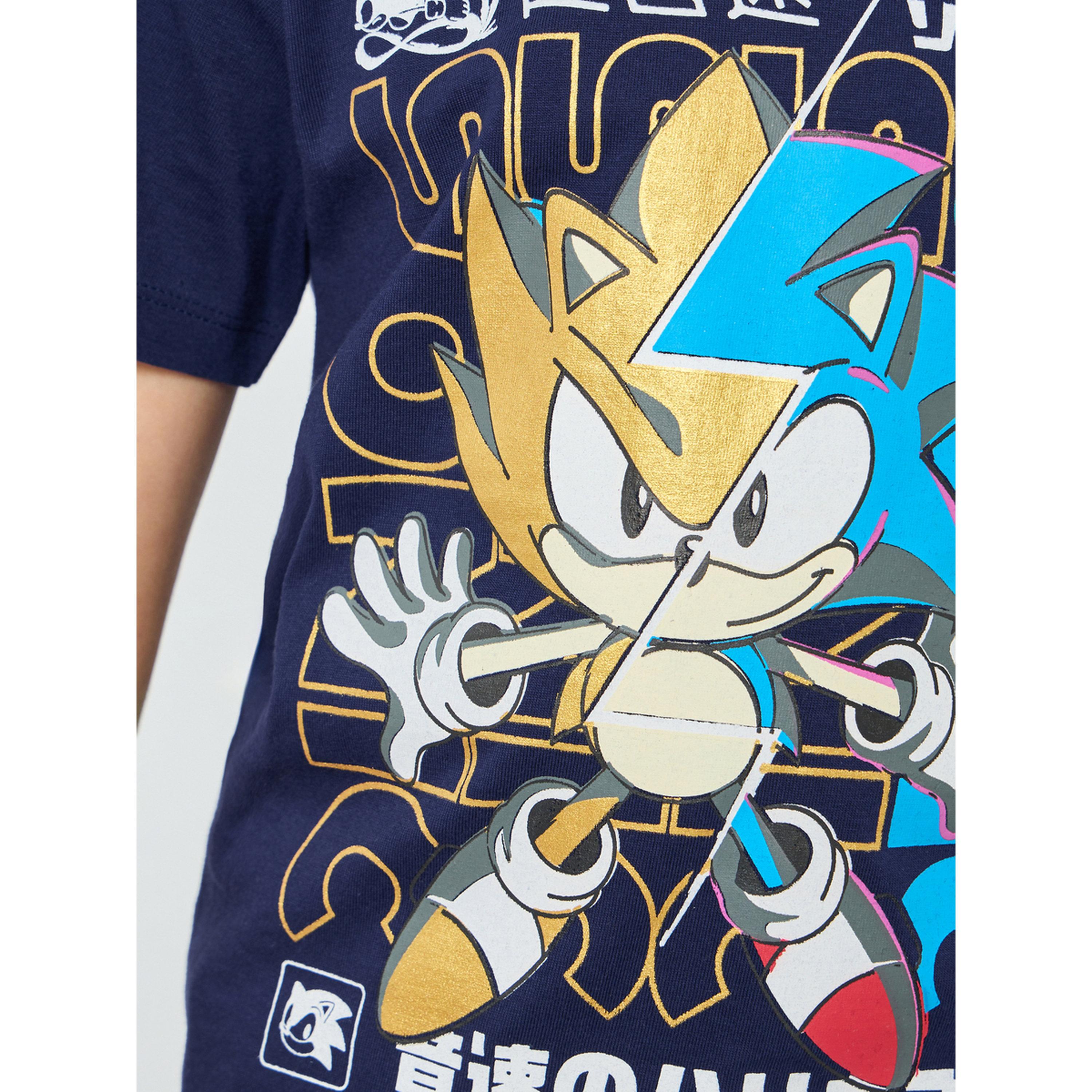 Styli Boys Navy Blue Sonic Graphic Print Cotton T-Shirt-boys-clothing-tshirtsandpolos-image-5