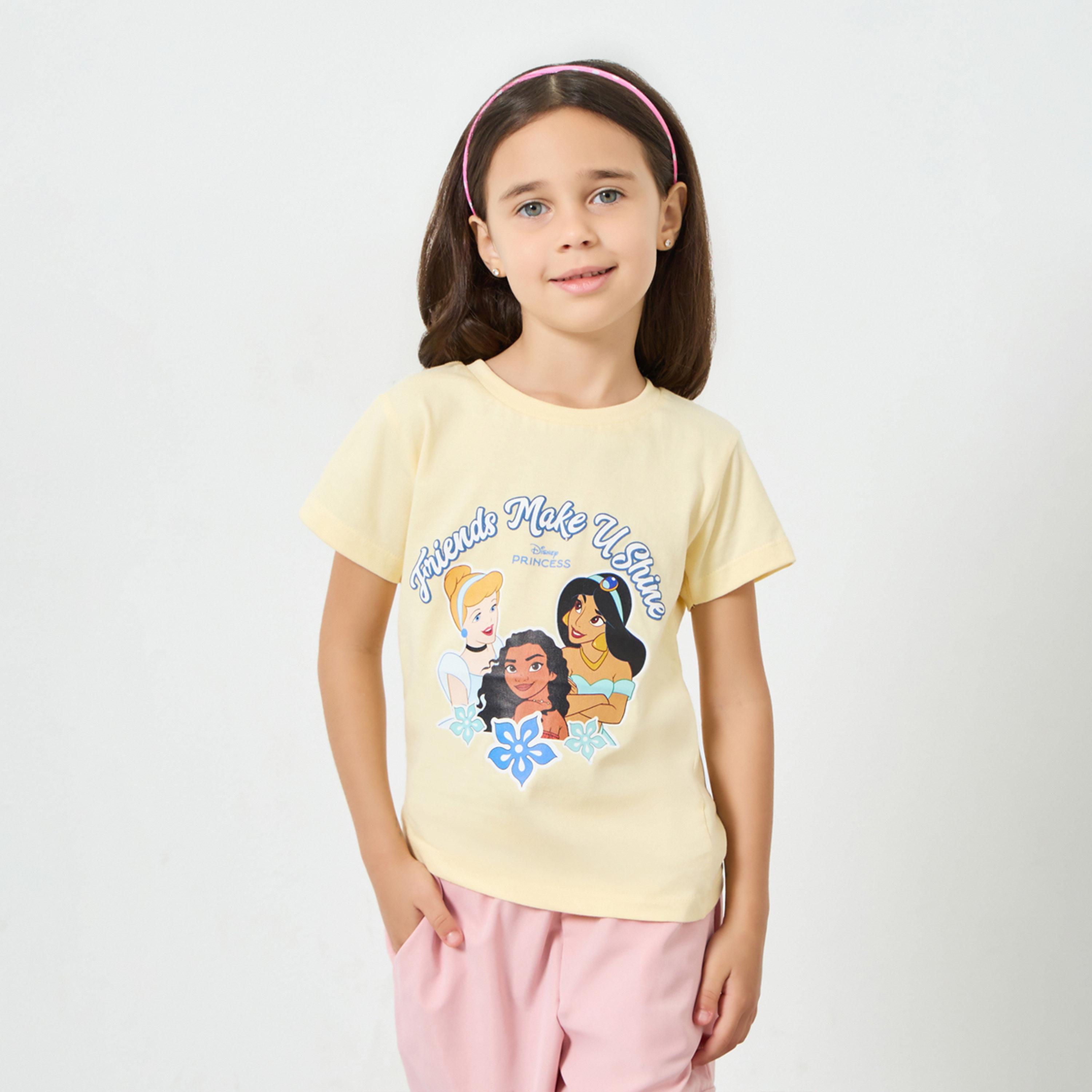 تيشيرت قطن بطبعة أميرة ديزني-girls-clothing-tshirts-image-1