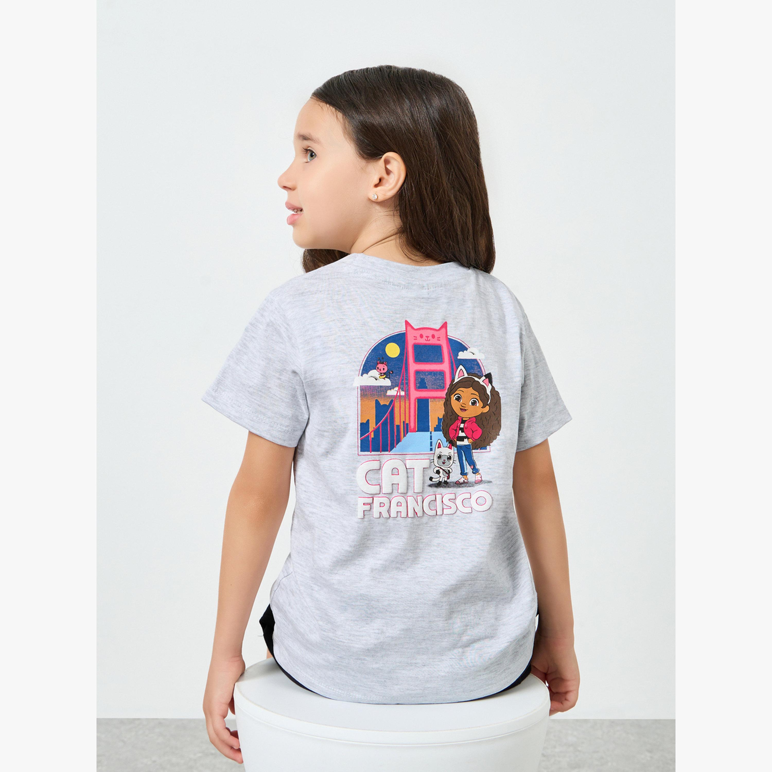 Styli Girls Grey Cat Francisco Graphic T-Shirt-girls-clothing-tshirts-image-3