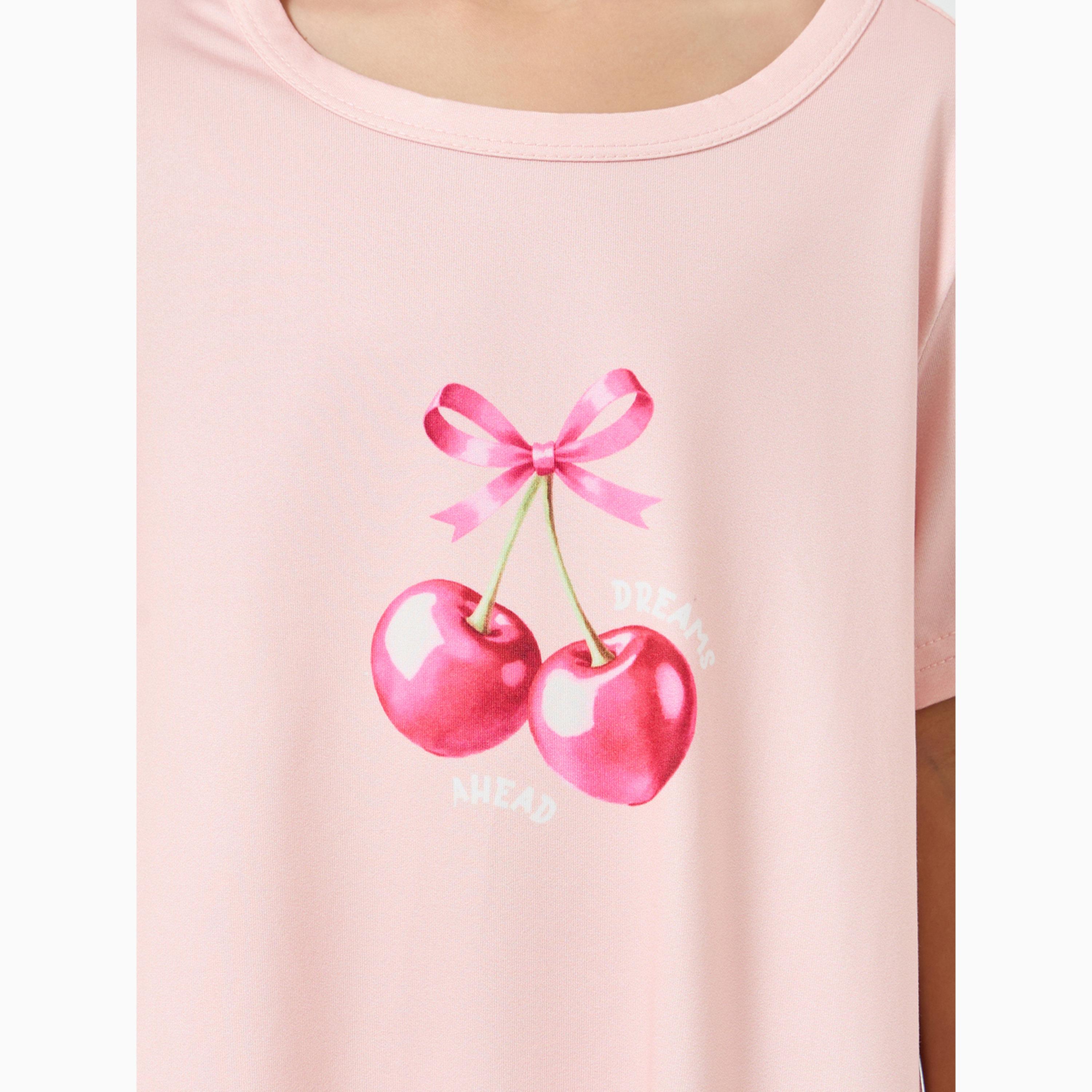 Styli Girls Pack of 2 - Printed Short Sleeve Nightdress-girls-clothing-nightwear-image-5