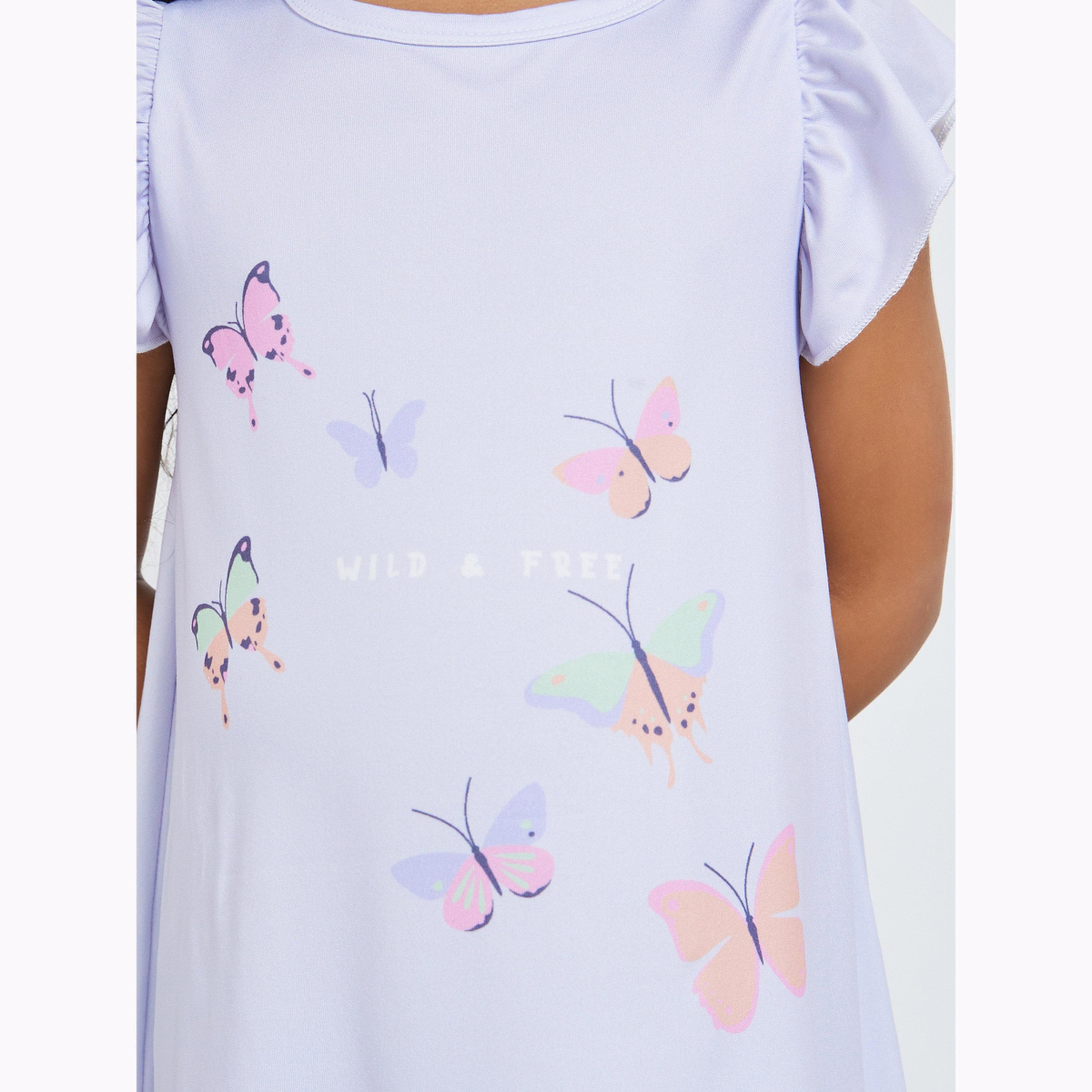 طقم من 2 قميص نوم بطبعات فراشة للبنات-girls-clothing-nightwear-image-6