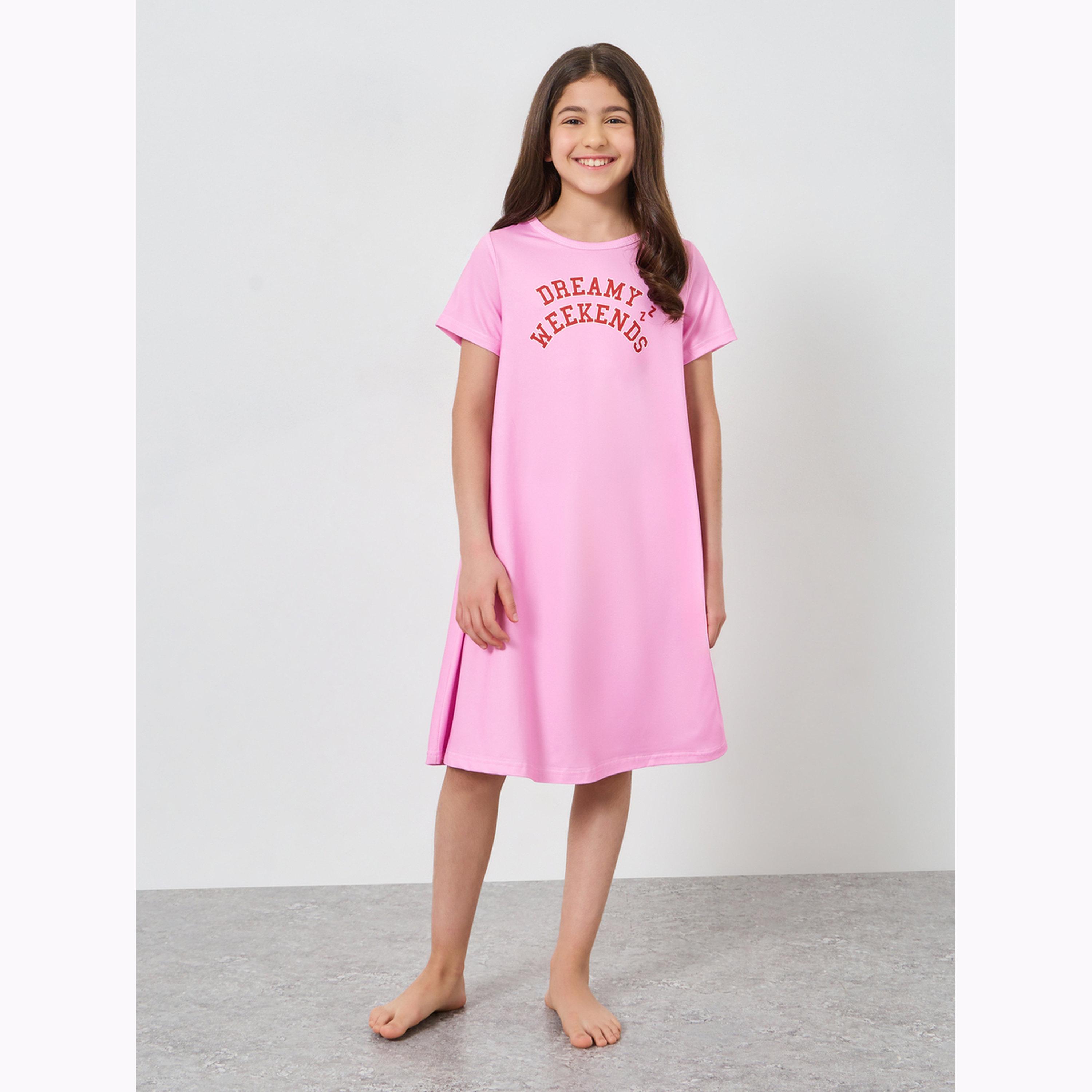 طقم من 2 قميص نوم بطبعات للبنات-girls-clothing-nightwear-image-2