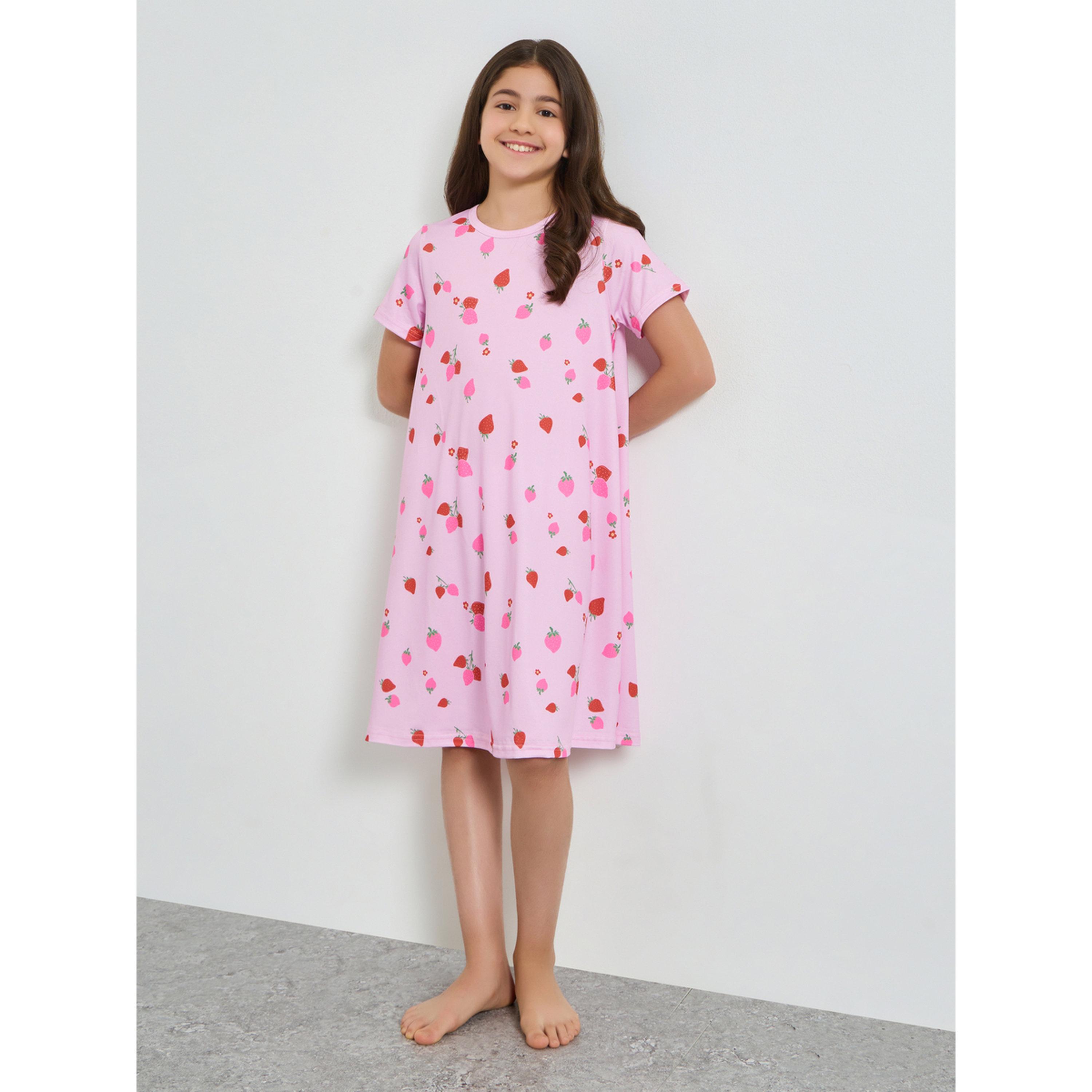 طقم من قميصي نوم وطبعة فراولة للبنات المراهقات-girls-clothing-nightwear-image-2
