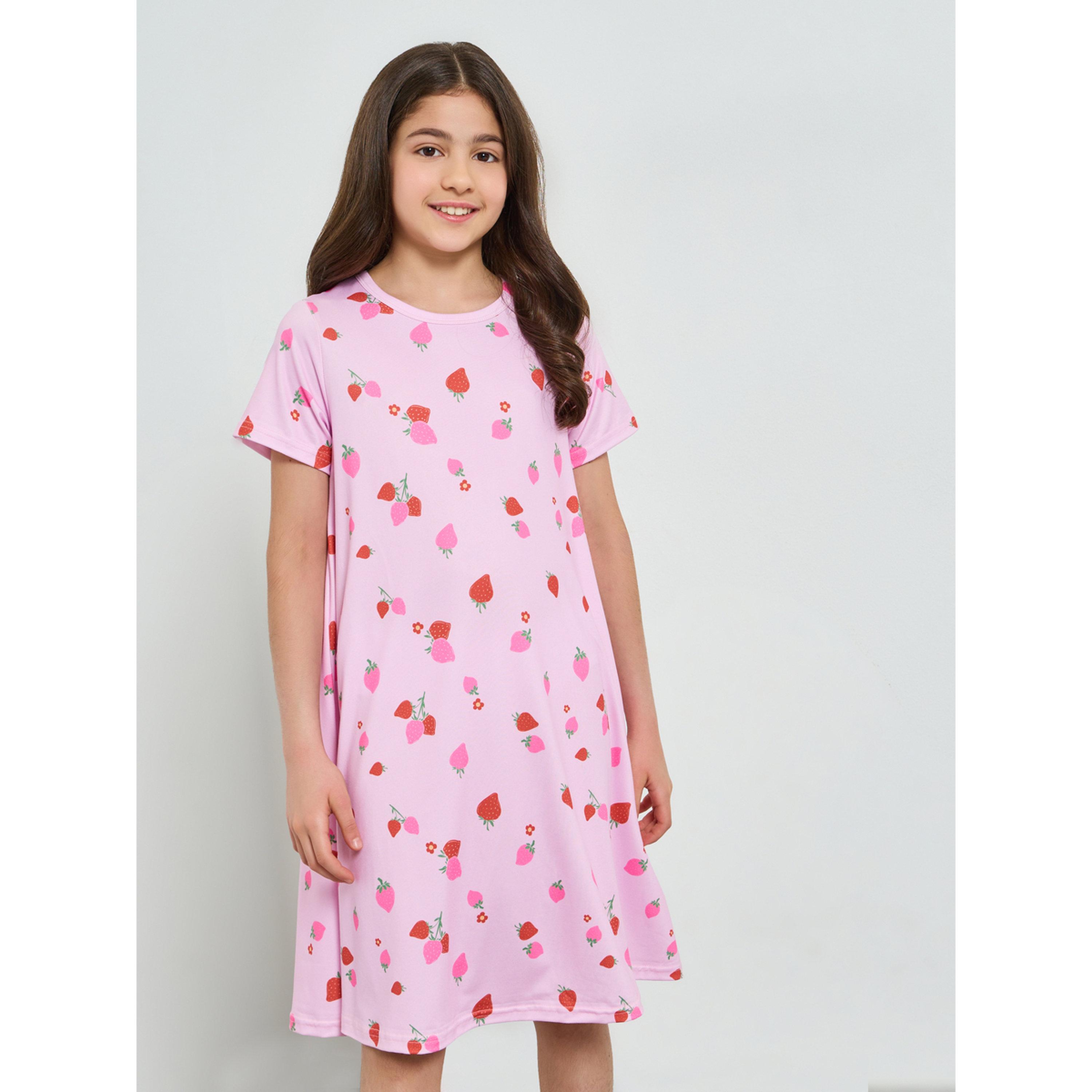 طقم من قميصي نوم وطبعة فراولة للبنات المراهقات-girls-clothing-nightwear-image-3