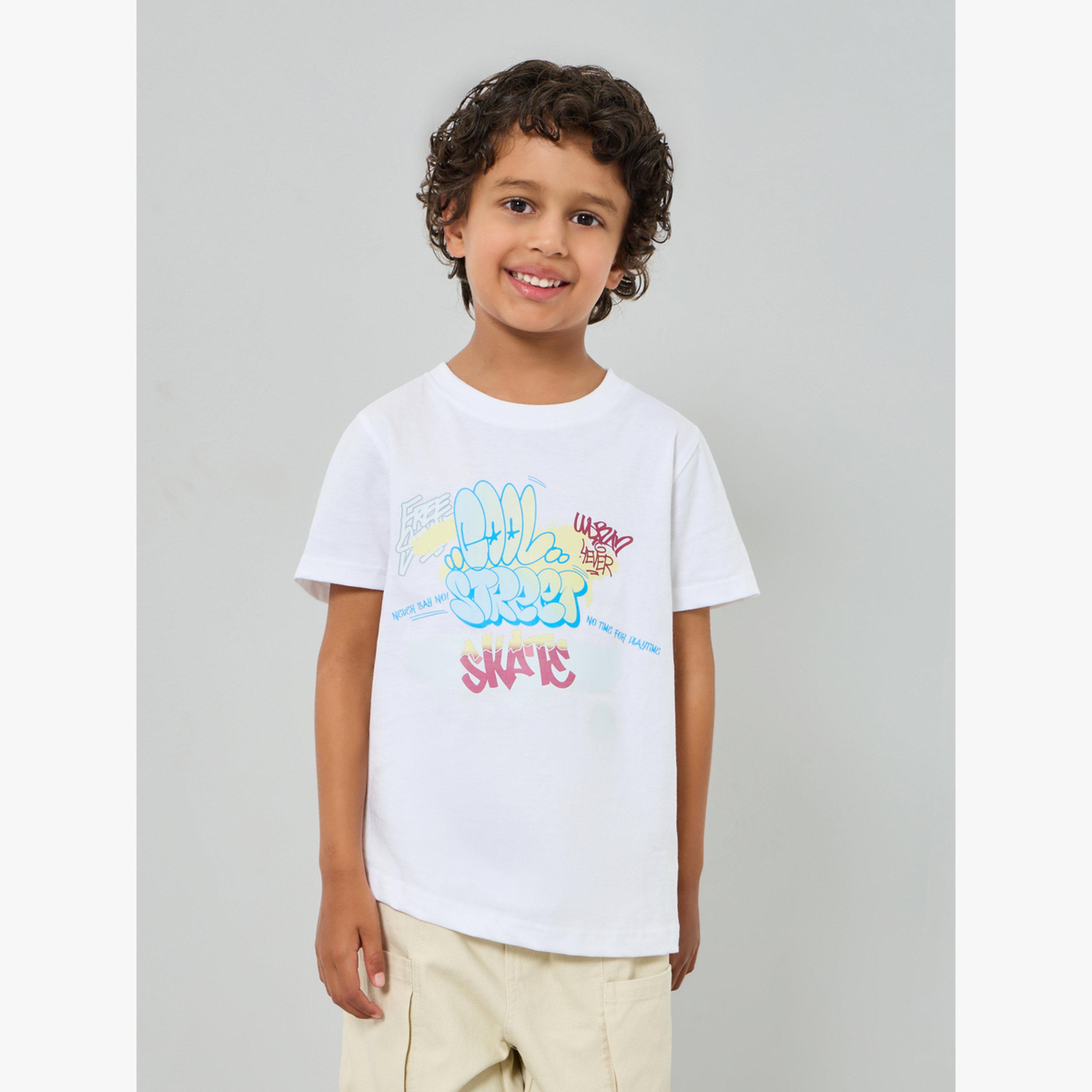 Styli Boys Graphic Print Short Sleeve Cotton T-Shirt-boys-clothing-tshirtsandpolos-image-1