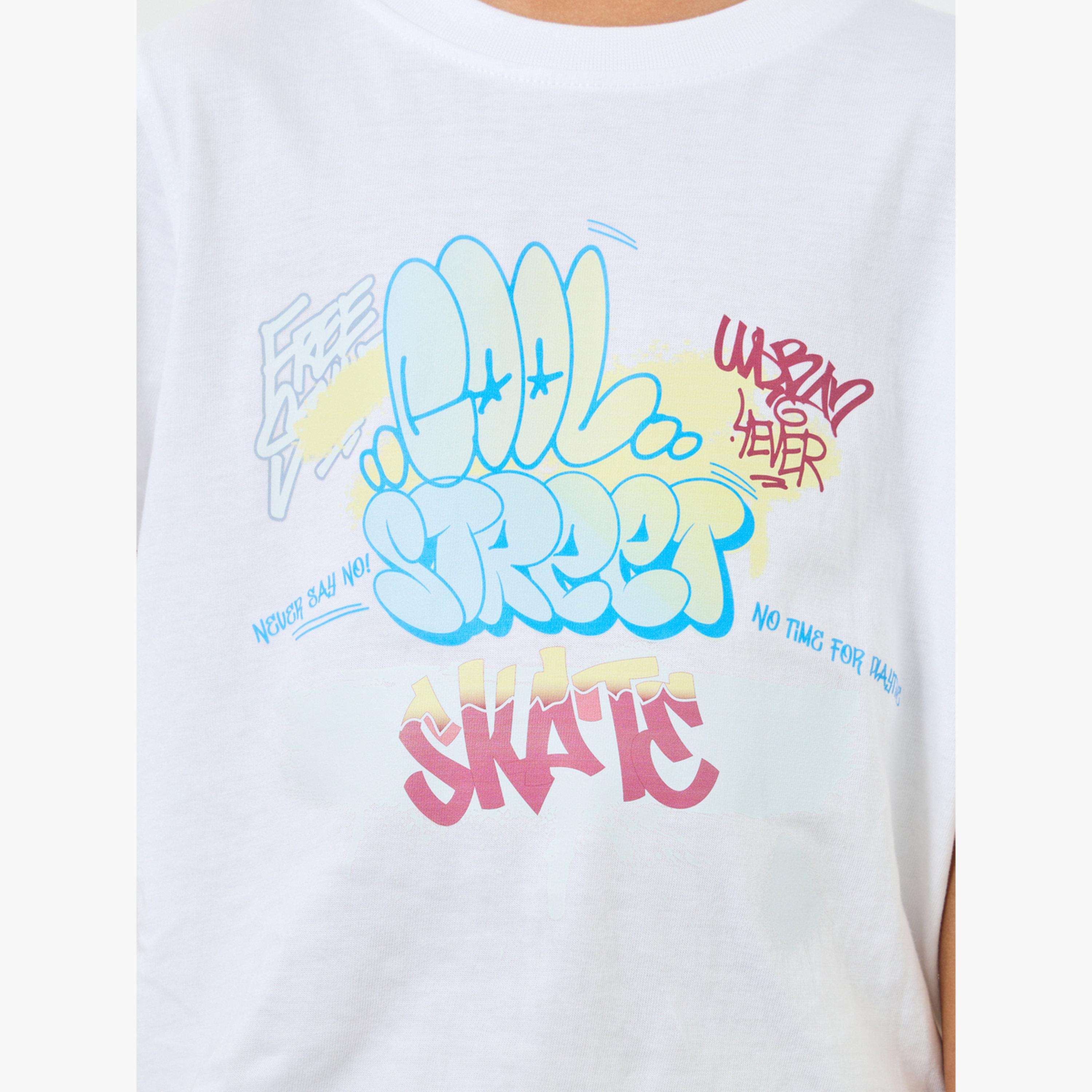 Styli Boys Graphic Print Short Sleeve Cotton T-Shirt-boys-clothing-tshirtsandpolos-image-4