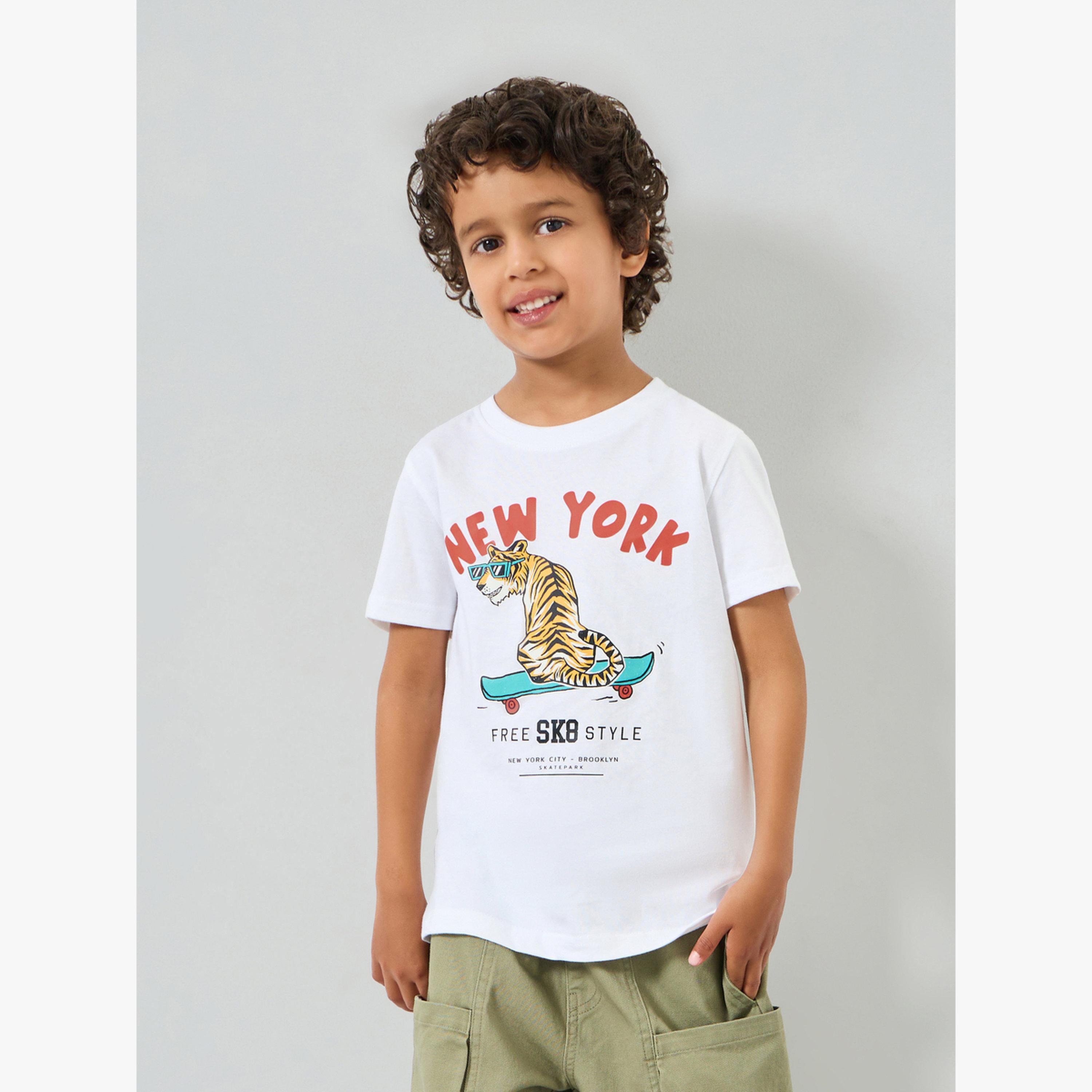 Styli Boys Graphic Print Short Sleeve Cotton T-Shirt-boys-clothing-tshirtsandpolos-image-1