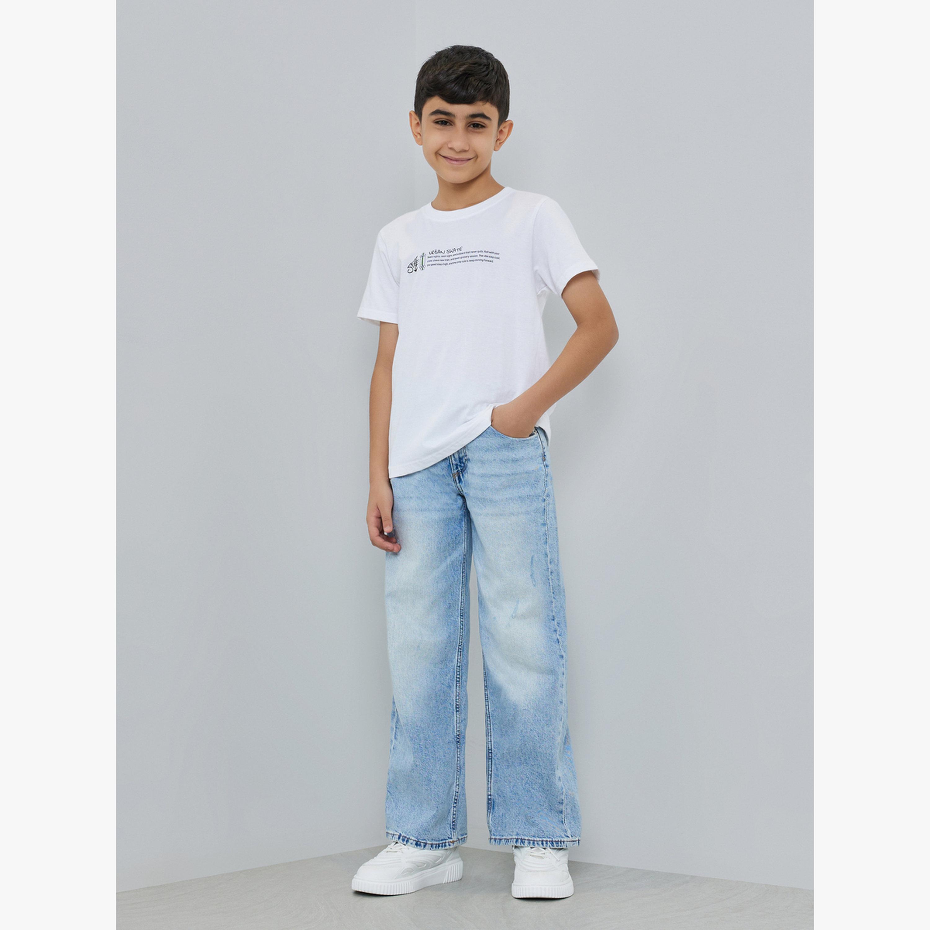 تيشيرت قطن بأكمام قصيرة وطبعة جرافيك للأولاد-boys-clothing-tshirtsandpolos-image-2