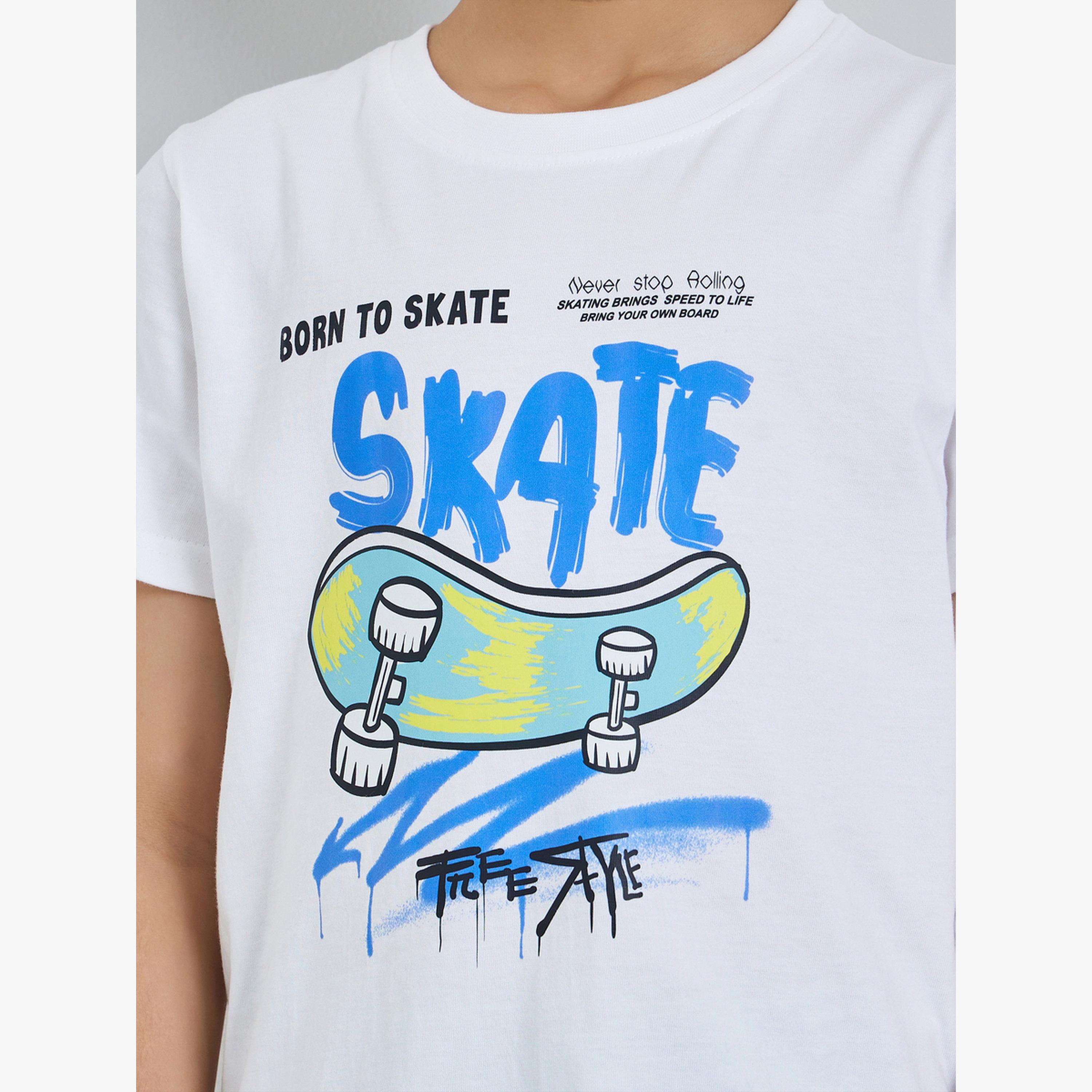 تيشيرت قطن بأكمام قصيرة وطبعة جرافيك للأولاد-boys-clothing-tshirtsandpolos-image-5
