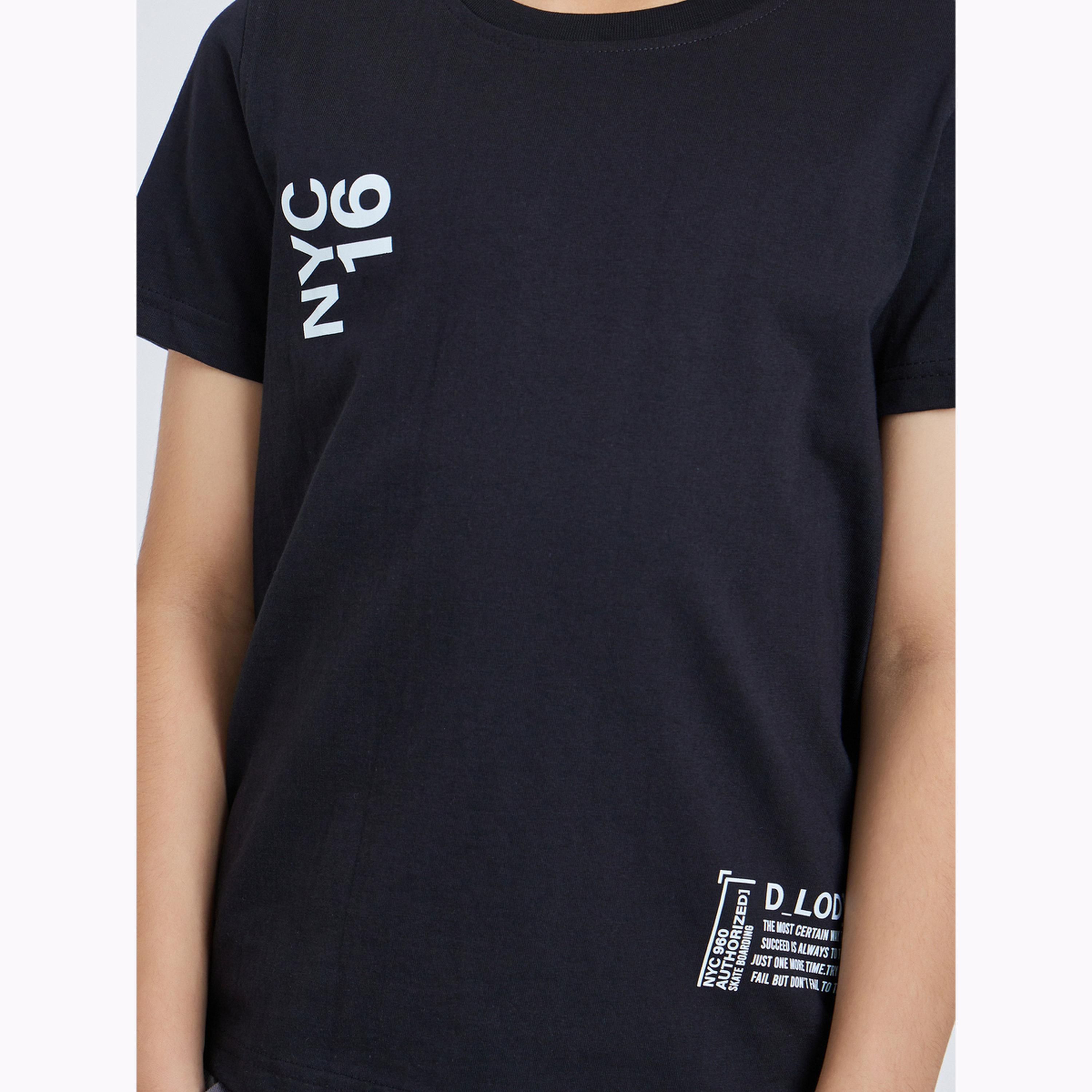 تيشيرت قطن بأكمام قصيرة وطبعة جرافيك للأولاد-boys-clothing-tshirtsandpolos-image-4