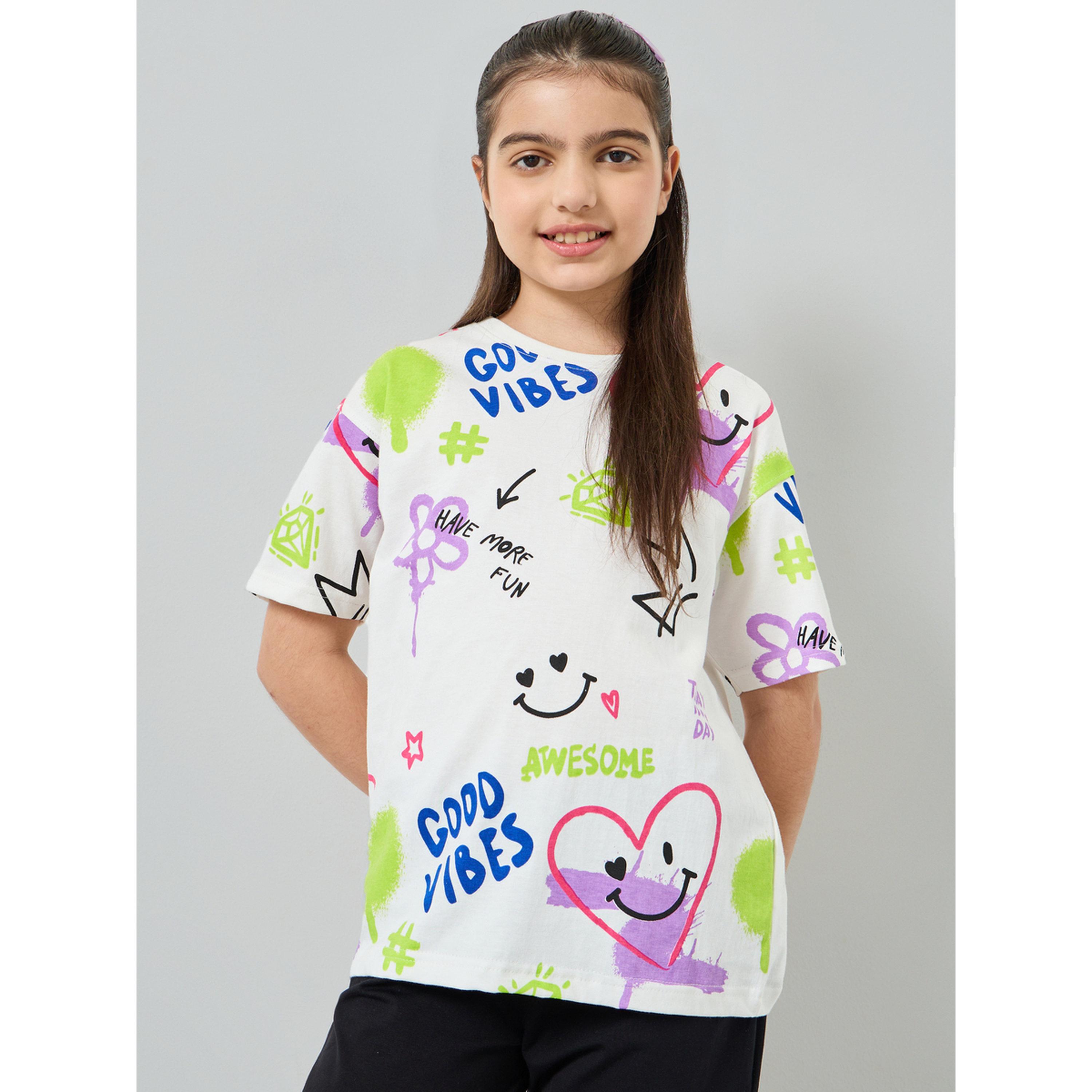 Styli Girls Graphic Print T-Shirt and Flared Leggings Set-girls-clothing-setsandcoords-image-2