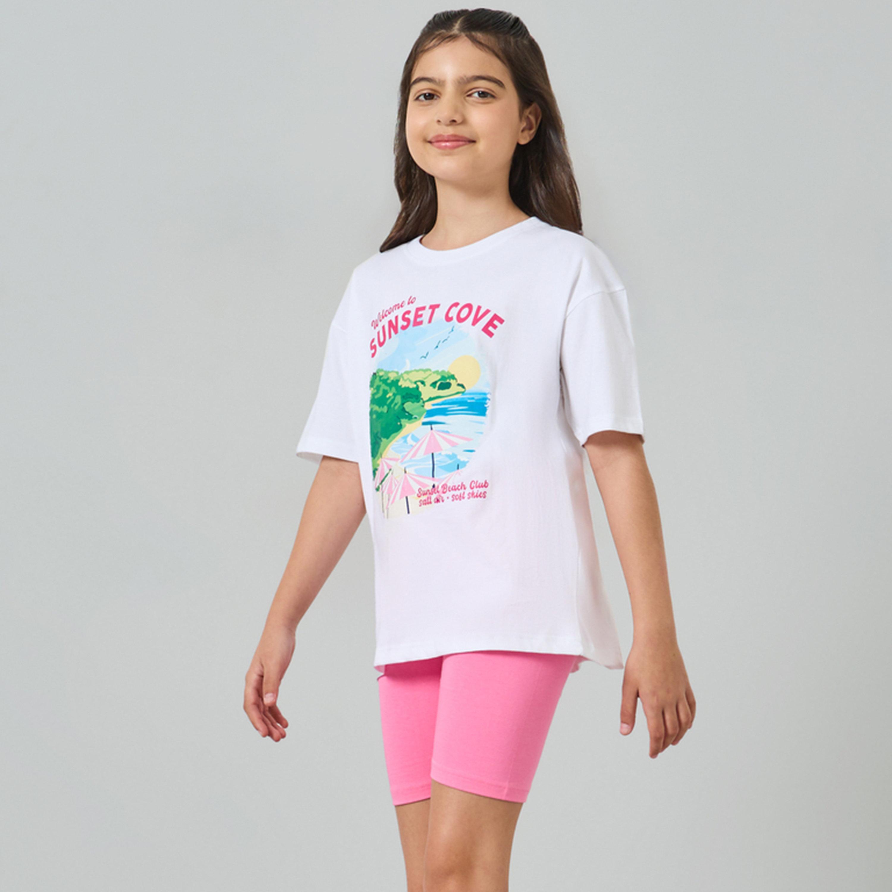 Styli Teen Girls Oversized T-Shirt and Cycling Shorts Set-girls-clothing-setsandcoords-image-1