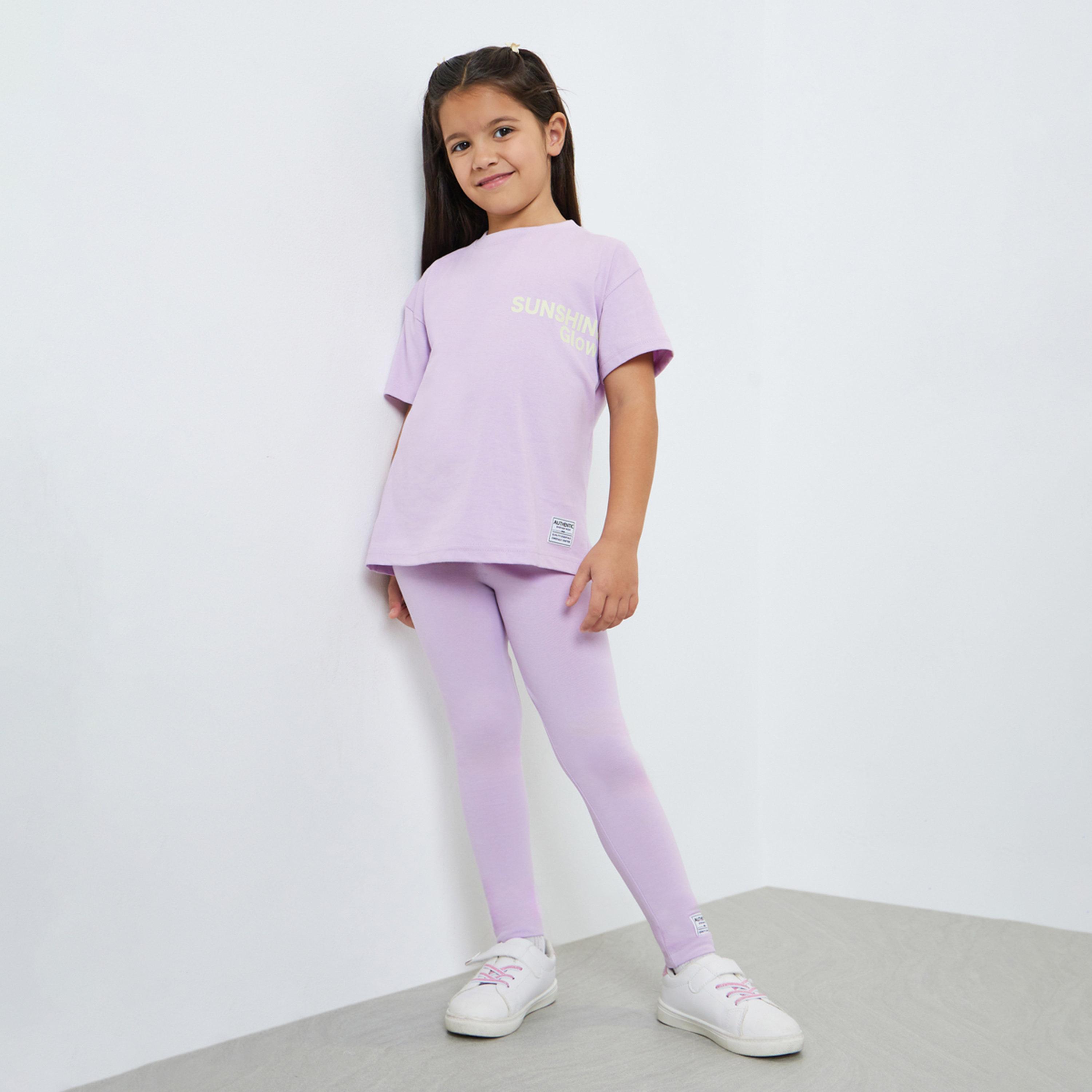 مجموعة من ليقنز وتيشيرت واسع قطن للبنات-girls-clothing-setsandcoords-image-1