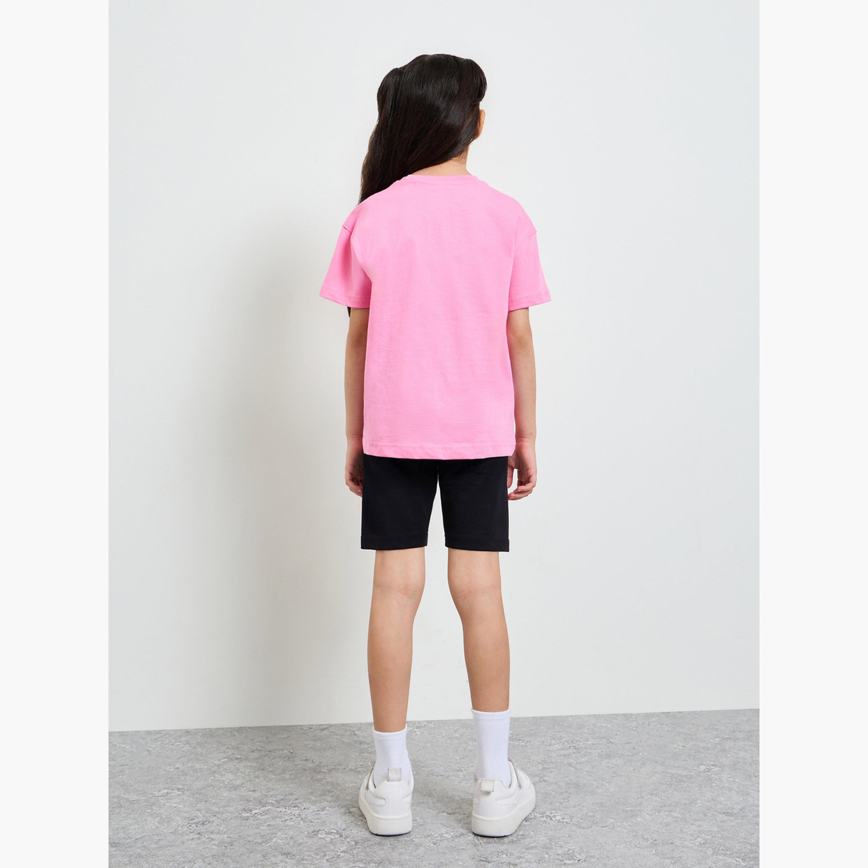 Styli Girls Oversized Printed T-Shirt and Cycling Shorts Set-girls-clothing-setsandcoords-image-6