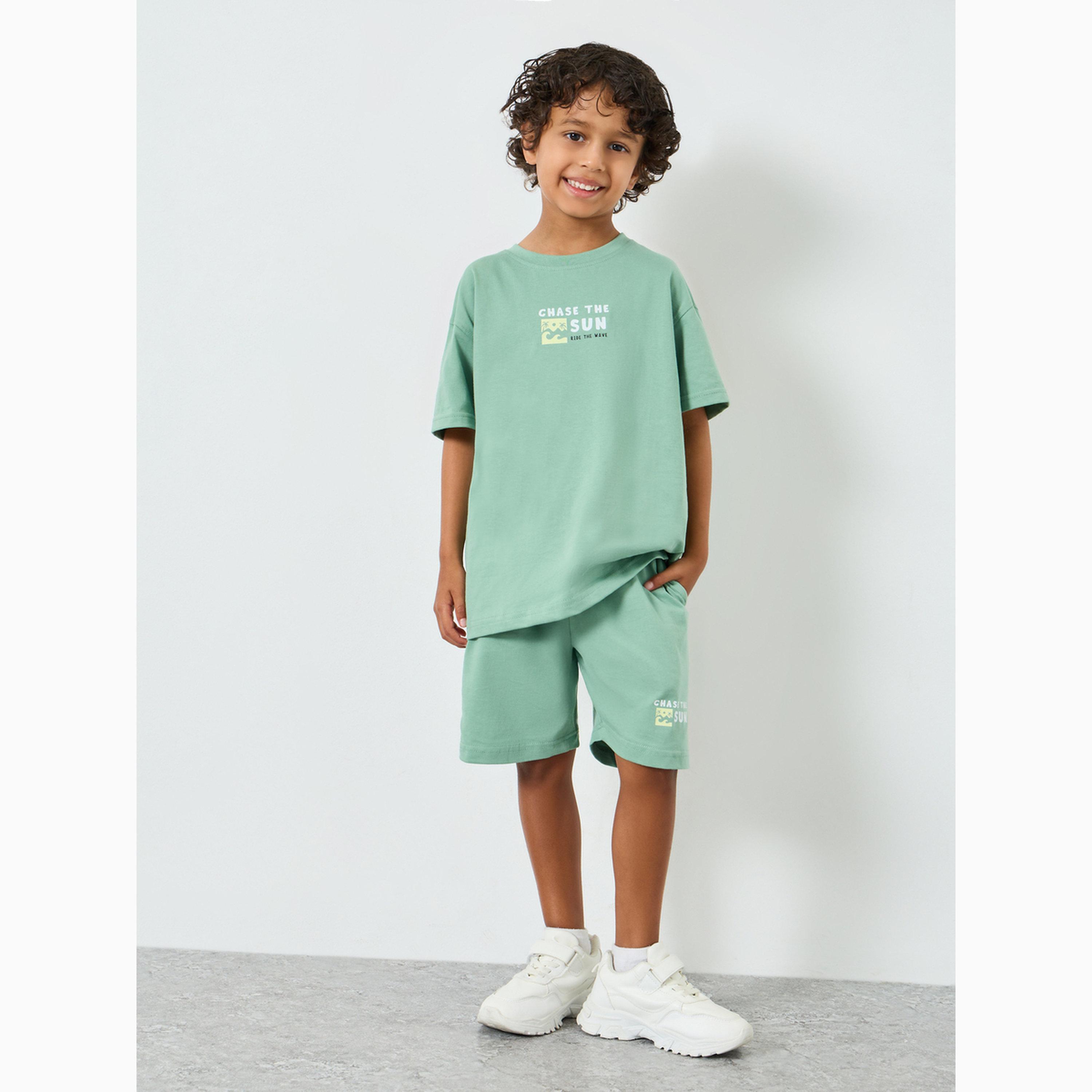 Styli Boys Printed Oversized T-Shirt and Shorts Set-boys-clothing-setsandcoords-image-2