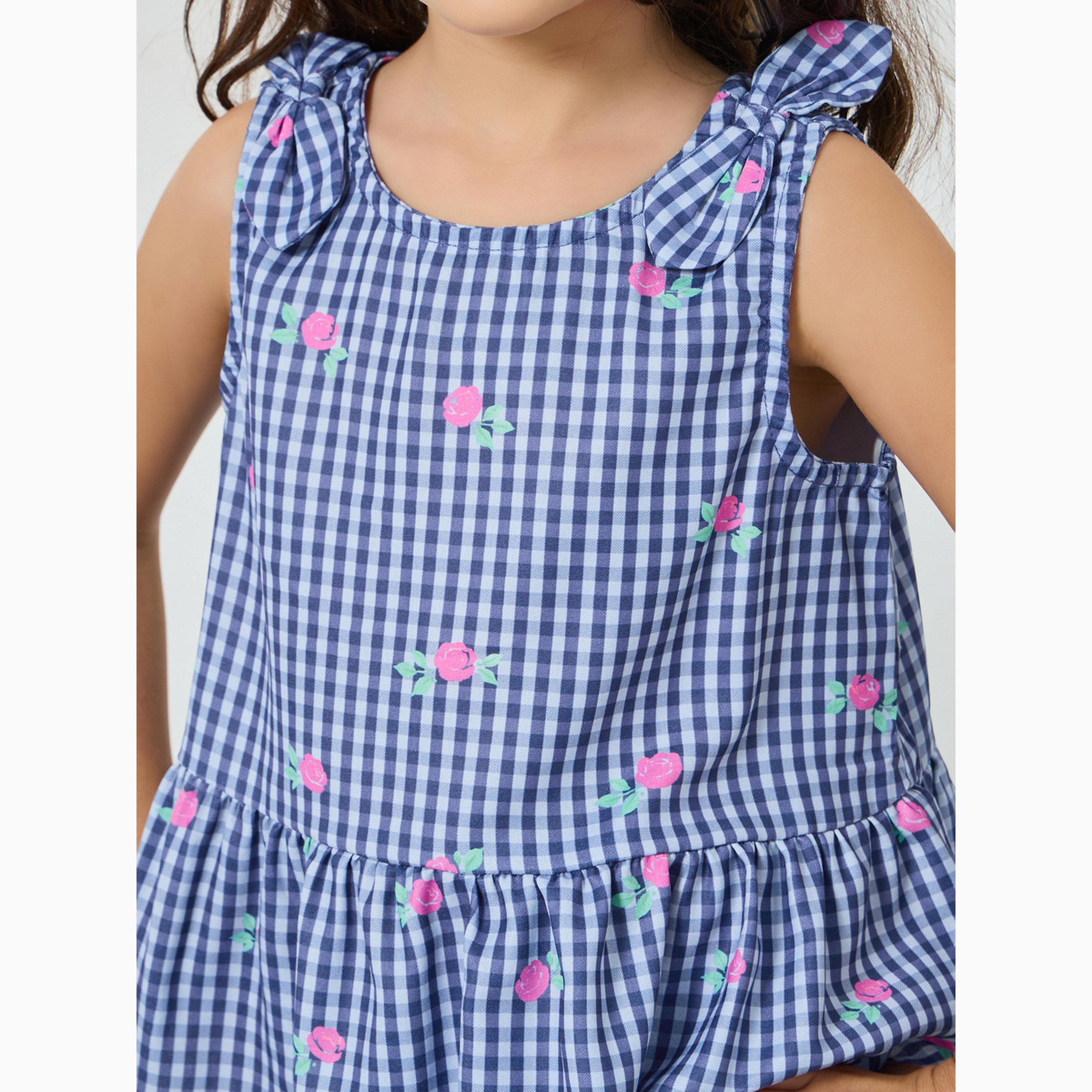 مجموعة من بنطال وبلوزة بدون أكمام ومربعات للفتيات-girls-clothing-setsandcoords-image-3