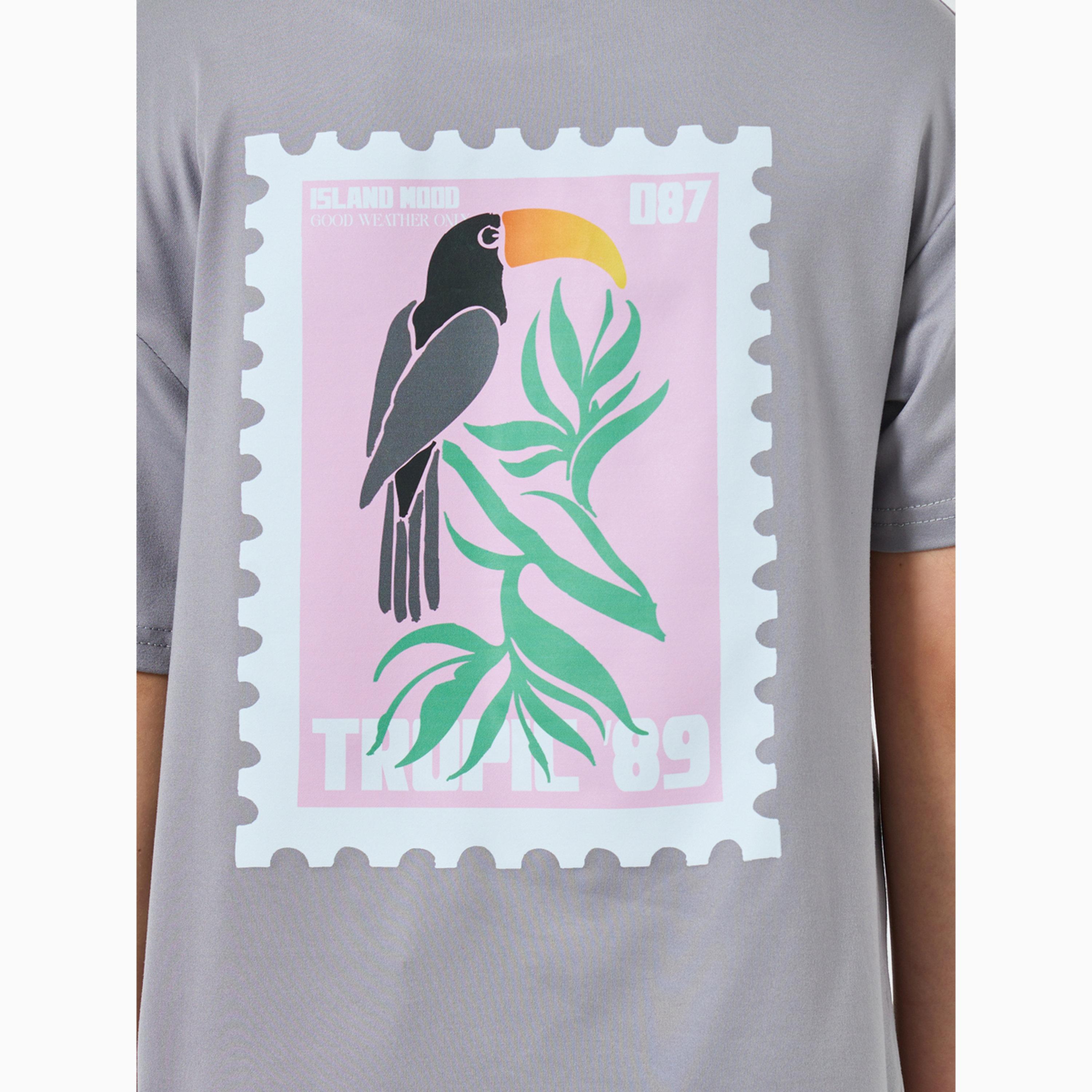 Styli Girls Back Graphic Print Oversized T-Shirt-girls-clothing-tshirts-image-4