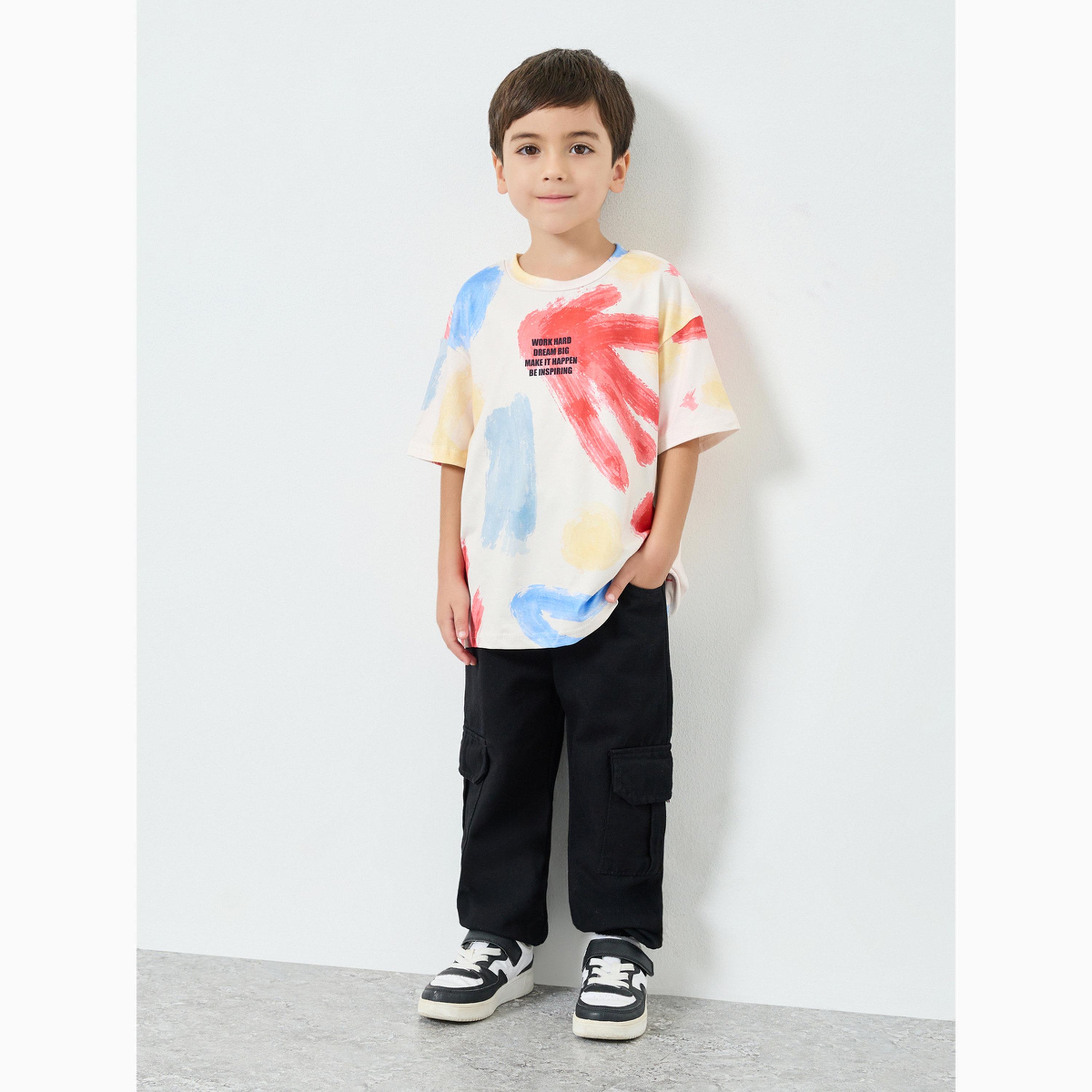 Styli Boys Slogan Print Oversized T-Shirt-boys-clothing-tshirtsandpolos-image-2